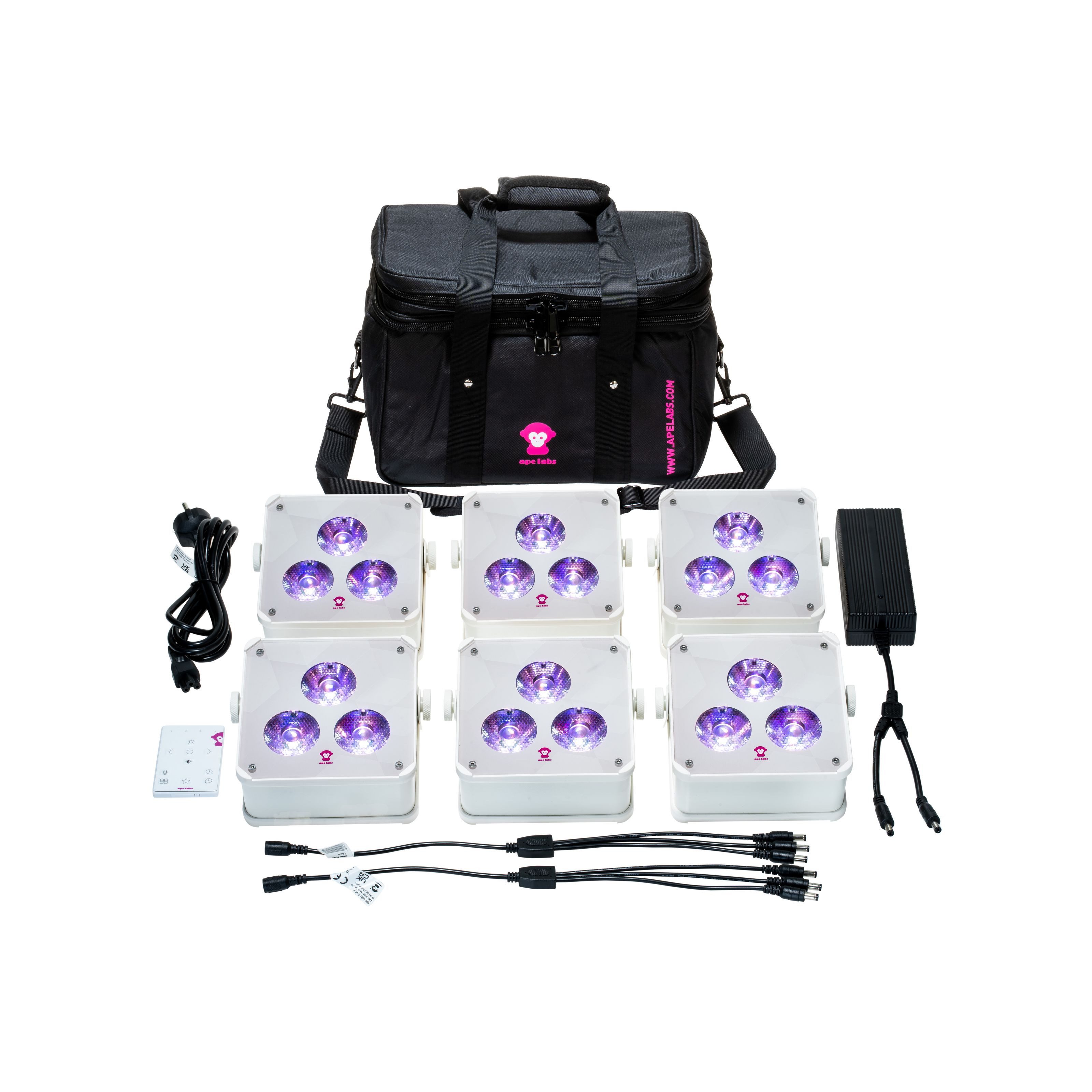 Ape Labs LED Scheinwerfer, ApeLight Maxi V2 Tourpack 6 Softbag - creme - Akkubetriebener LED