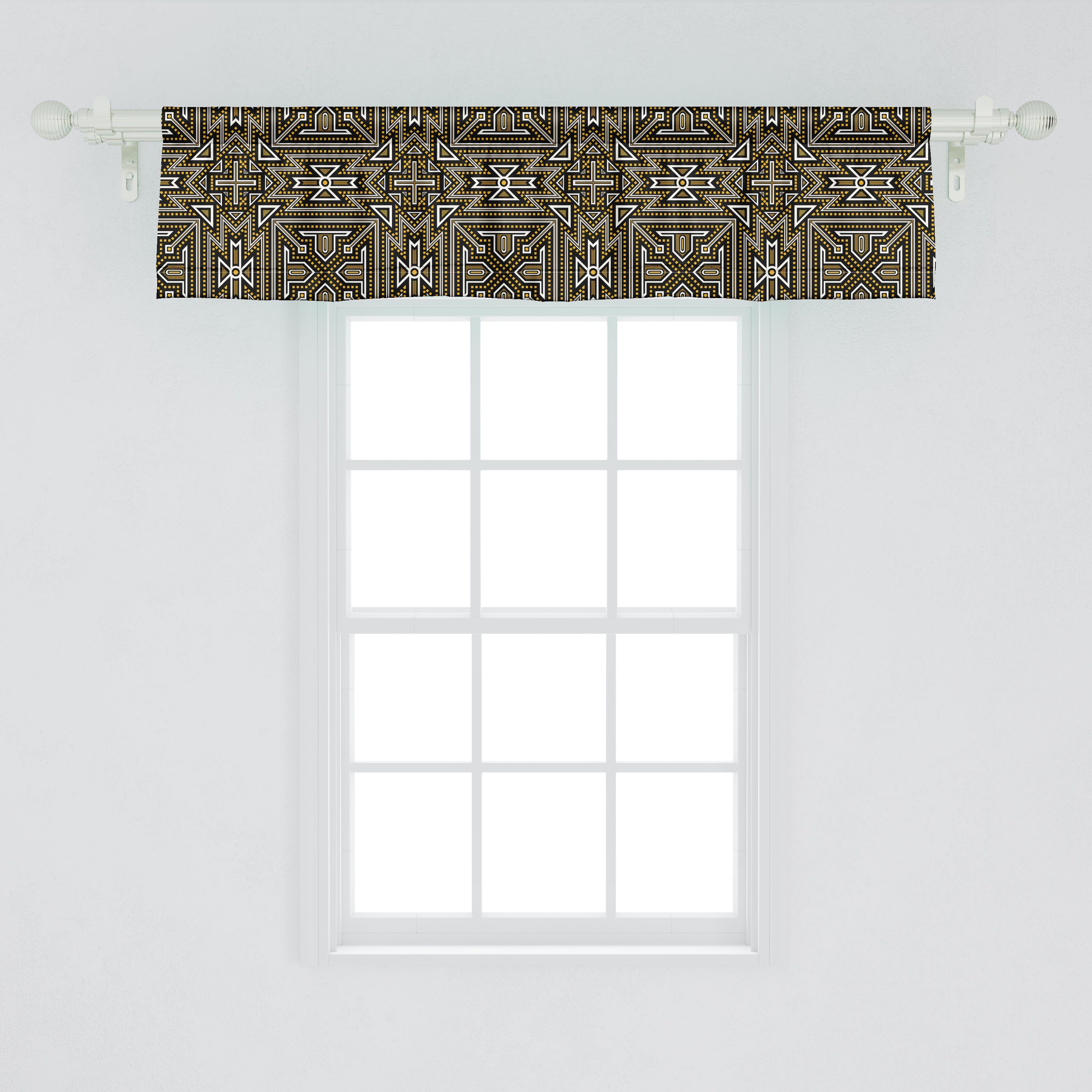 Zigzags Schlafzimmer mit Stangentasche, für Moderne Abstrakt Dekor Triangles Scheibengardine Abakuhaus, Küche Volant Microfaser, Vorhang