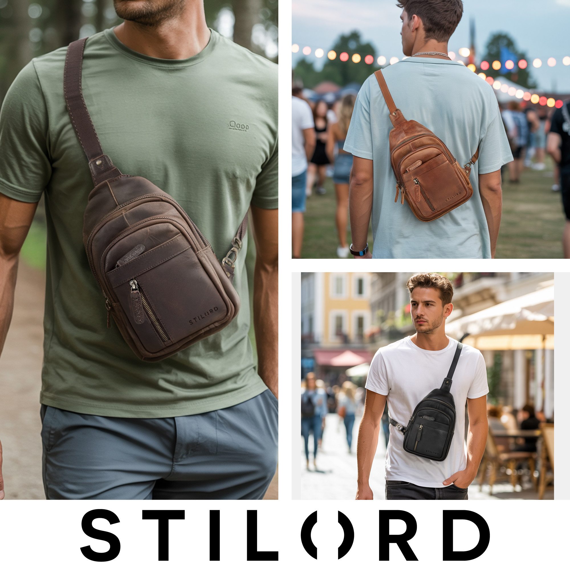 STILORD Handtasche "Montego" 2-in-1 Sling Bag aus Echtleder für Herren günstig online kaufen