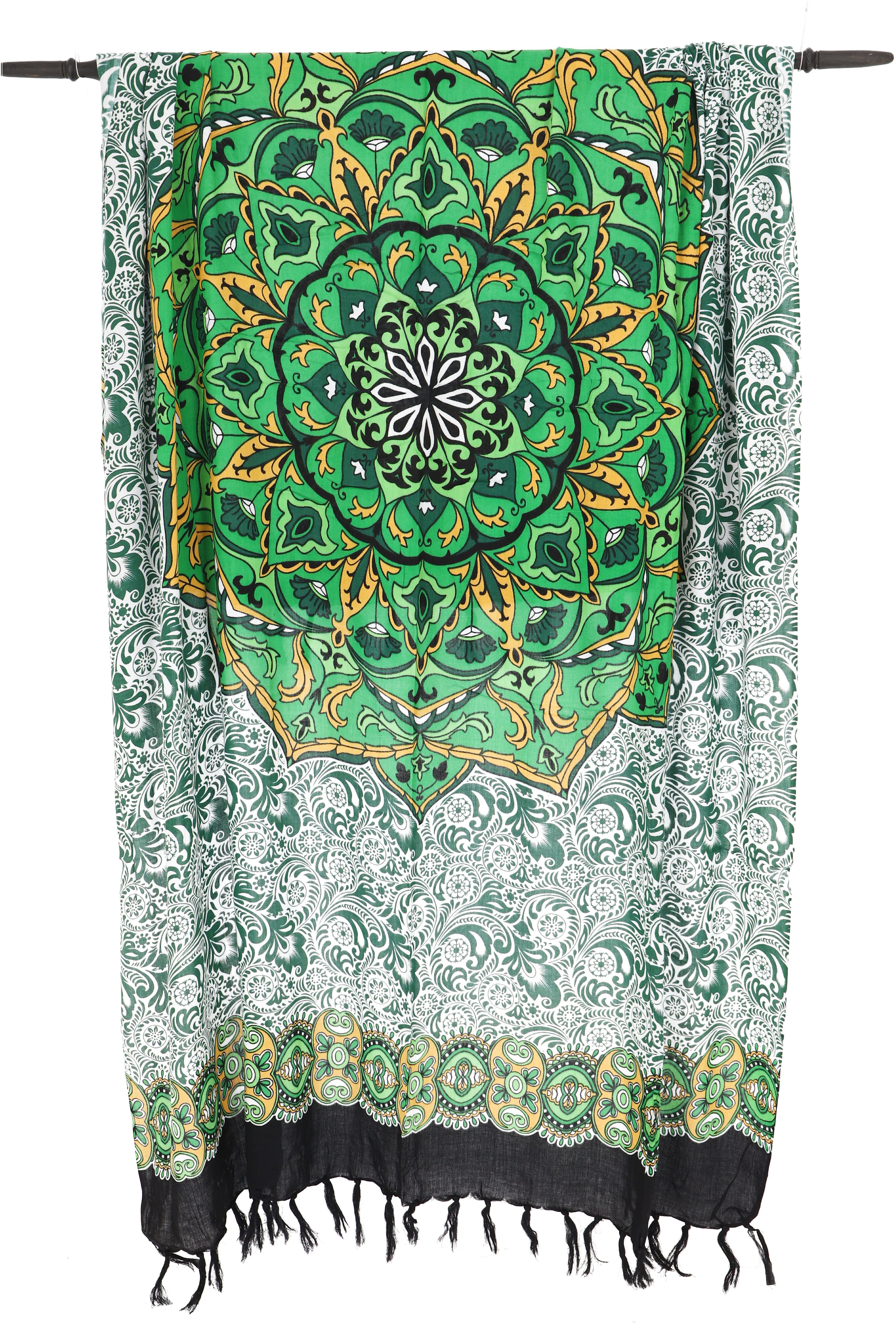 Mandala/grün Wandbehang, Guru-Shop Sarongkleid Sarong, Wickelrock, -.. Sarong