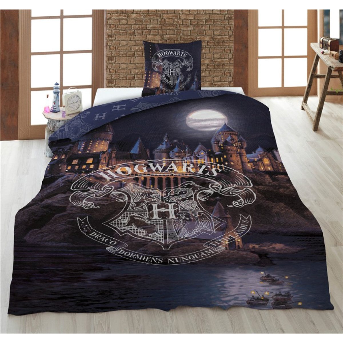 Aymax sprl Bettwäsche Harry Potter 140x200 cm + Kissenbezug 65x65 cm Kinderbett