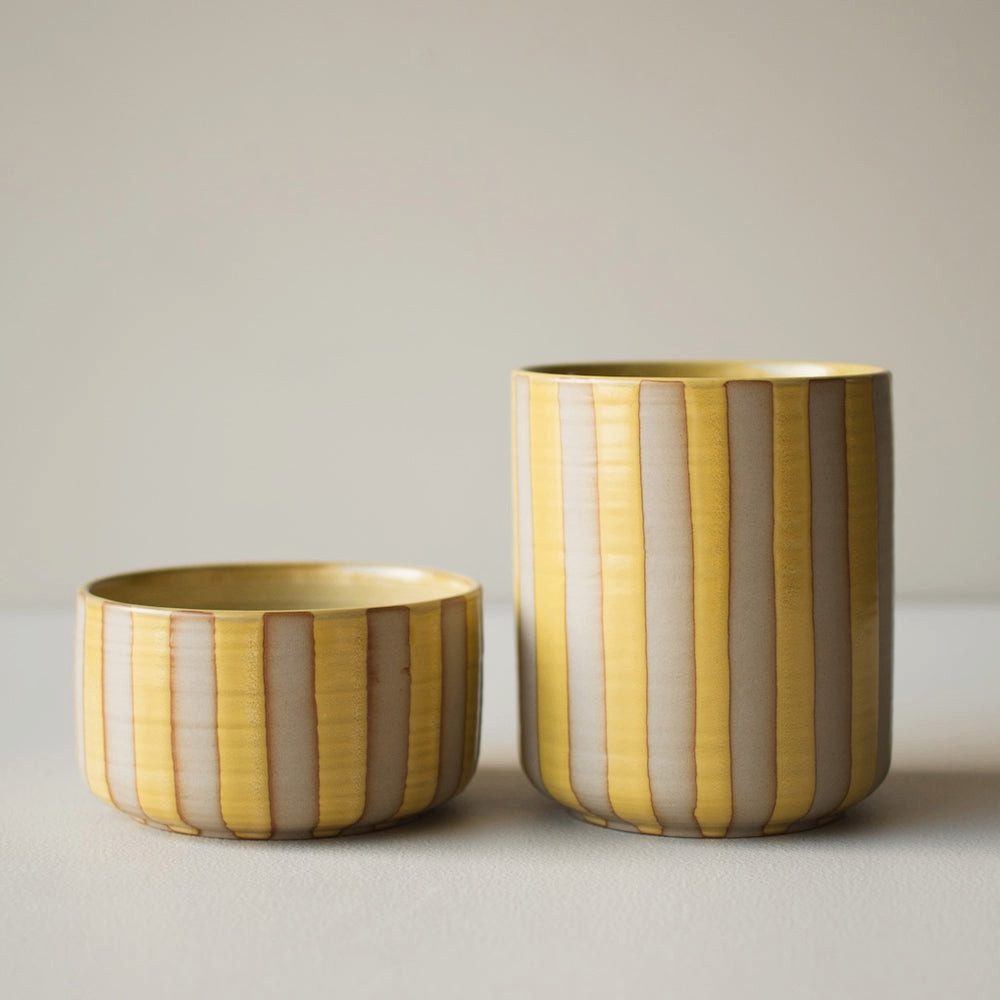 dbkd Dekoobjekt Schale Line - stripe yellow