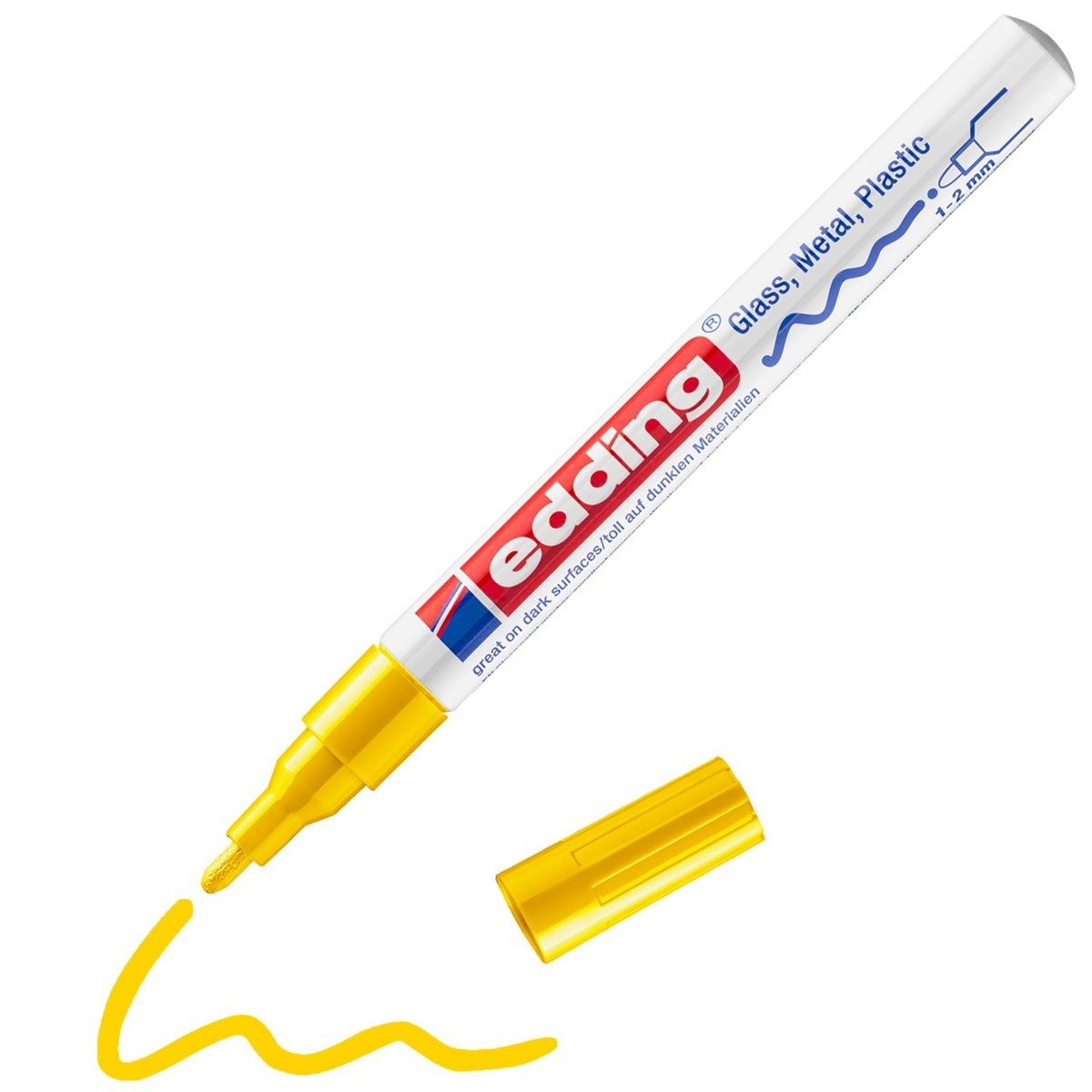 edding Lackmarker Glanzlack-Marker 751 creative gelb 1-2 mm, geruchsarm wasserfest hitzebeständig bis 400 Grad