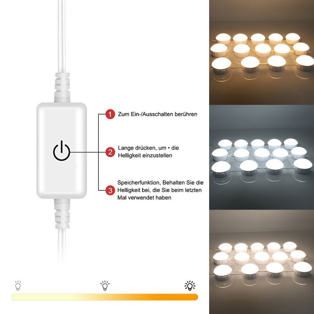 Rosnek LED Spiegelleuchte Touch/Sensor-Schalter, dimmbar, für günstig online kaufen