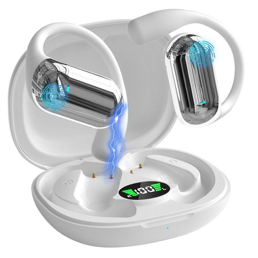 MOPUEA Offene Bluetooth-Kopfhörer mit Knochenleitung & 50h Laufzeit Наушники (Offen tragbar, 50 h Laufzeit, Bluetooth 5.4, LED-Display)