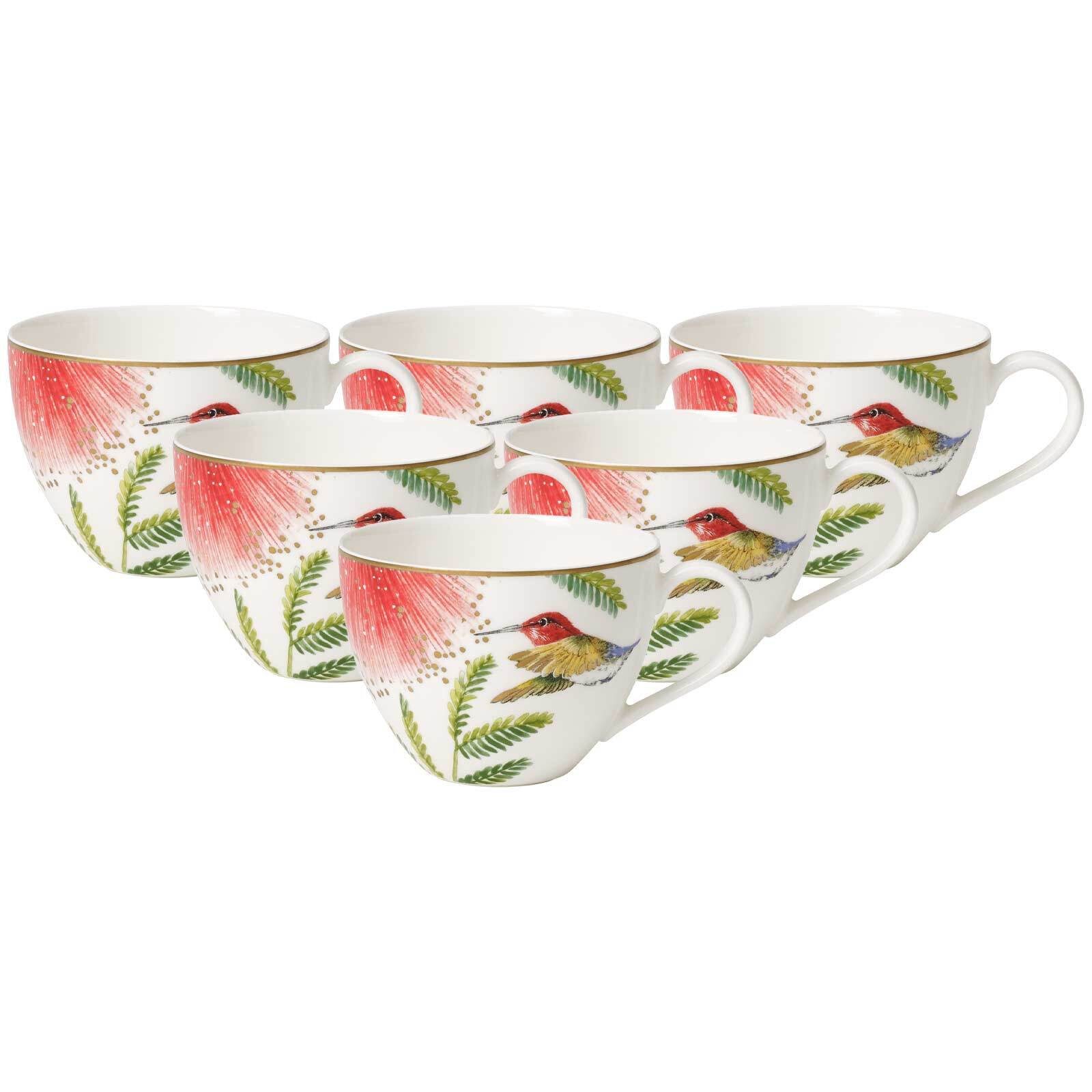 Villeroy & Boch Becher Amazonia Anmut Kaffeetassen 200 ml 6er Set, 6-tlg., Porzellan