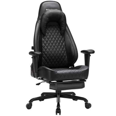 SONGMICS Gaming-Stuhl Bürostuhl, Schreibtischstuhl, Kunstleder (PU), ergonomische Kopfstütze