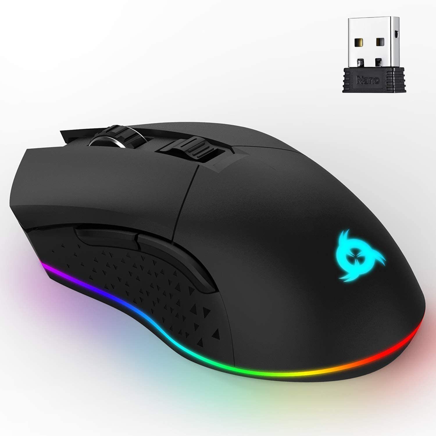 KLIM Blaze Black wireless hochleistungs Gaming-Maus, mit DPI-Anpassung  Gaming-Maus (Funk, ergonomisch für beide Hände, wiederaufladbar)