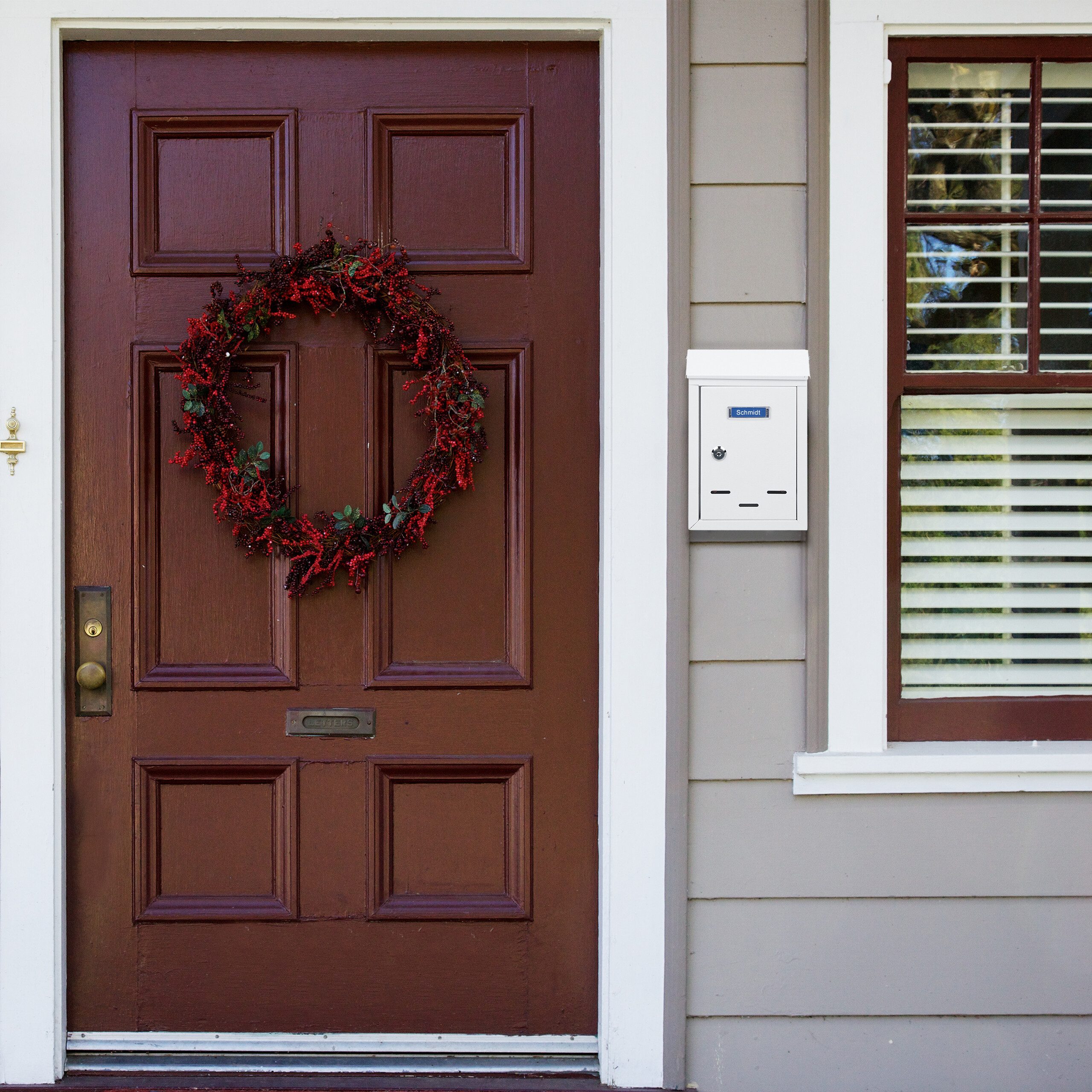 relaxdays Briefkasten mit Namensschild (1-St), blau