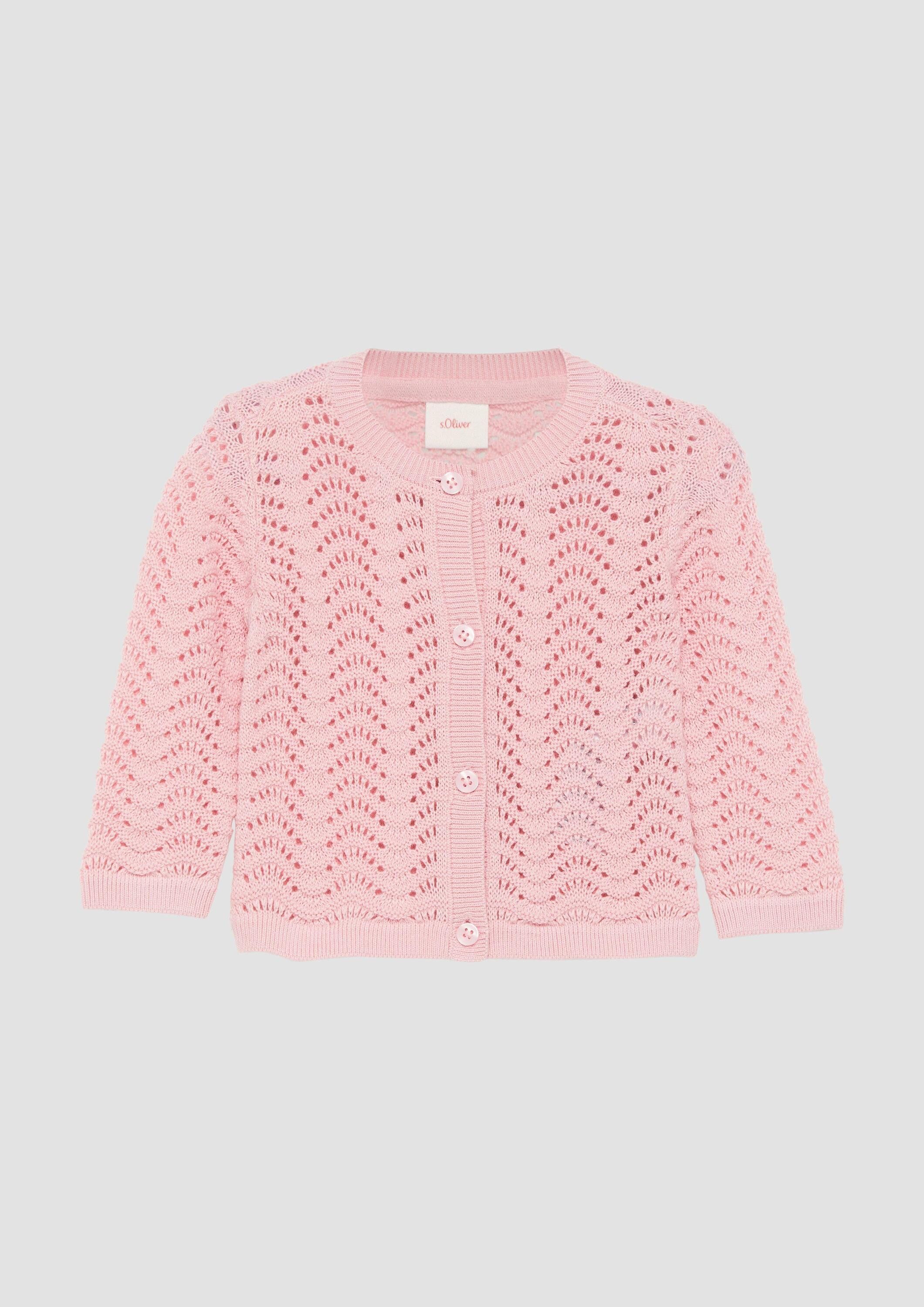 s.Oliver Cardigan Strickjacke Weiche Strickjacke mit Ajourmuster