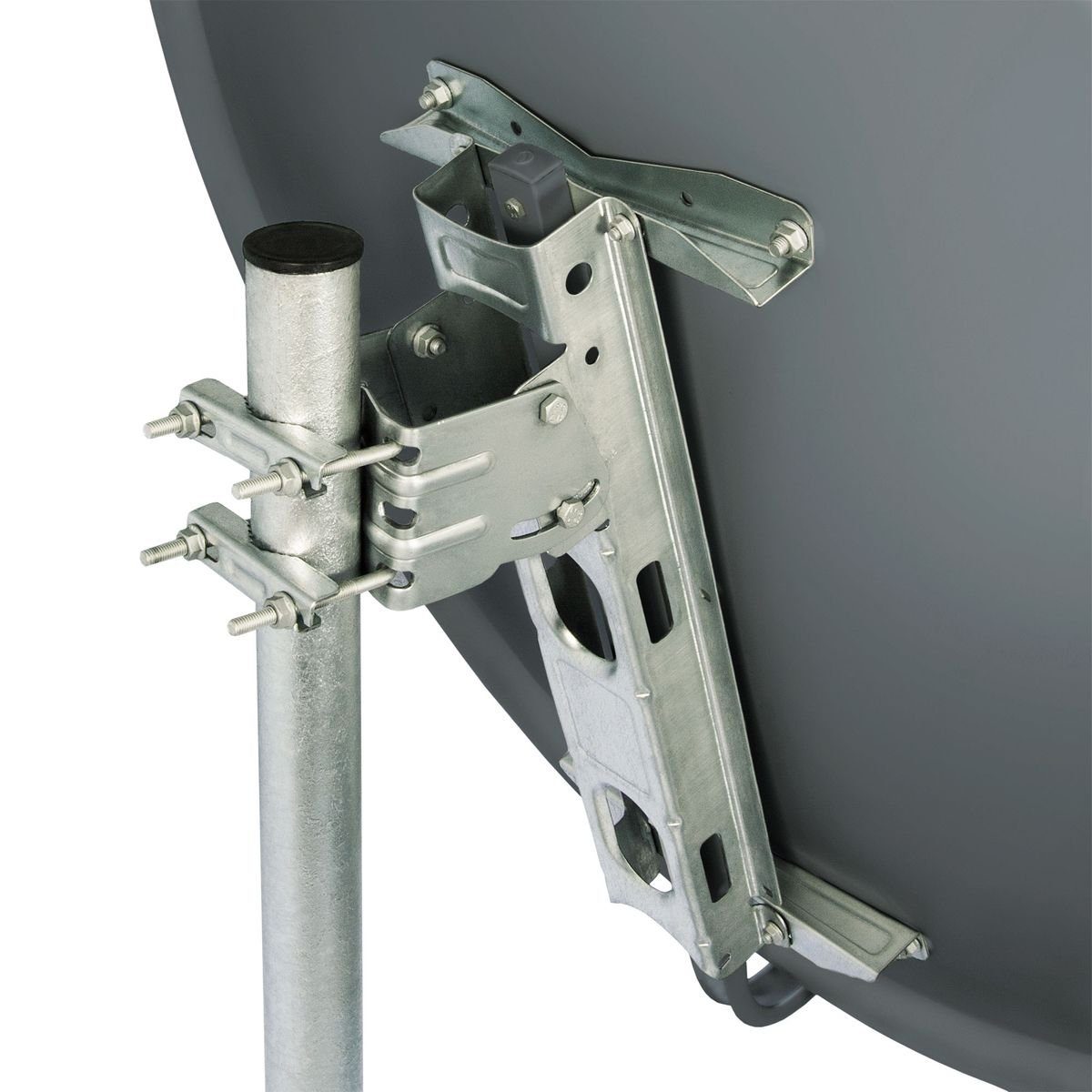 PremiumX SAT Anlage 100cm Satellitenschüssel Stahl Anthrazit Sinlge LNB SAT-Antenne
