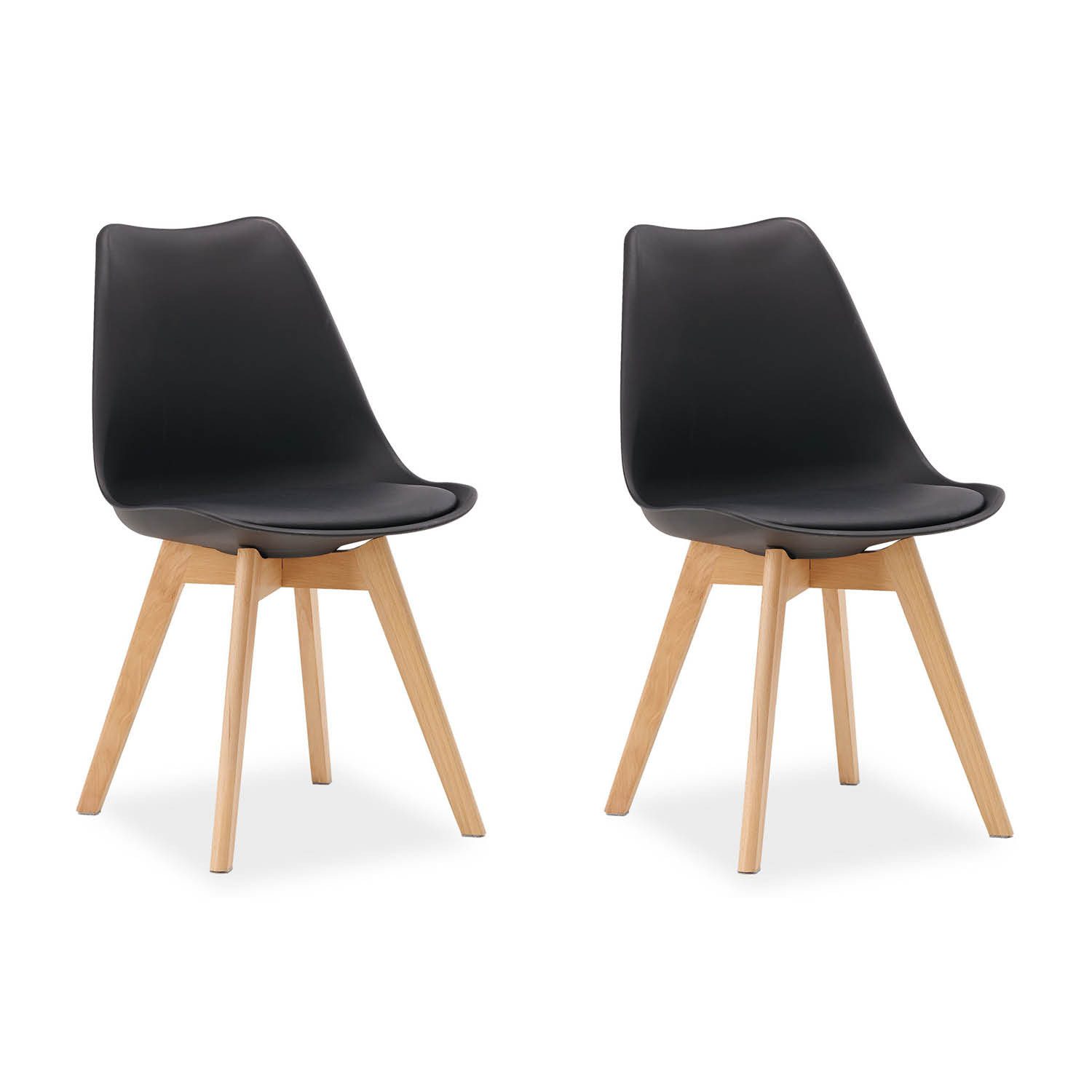 Homestyle4u Küchenstuhl Esszimmerstuhl Esstisch Küche Esszimmer Weiß Grau Schwarz (2er Set, 2 St), Skandinavisch, stabil