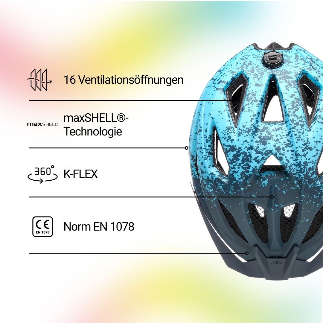 KED Fahrradhelm Street Jr Pro Kinder- und Jugend-Fahrradhelm, Made in Germany, Maxshell-Technologie, K-FIT Anpassung