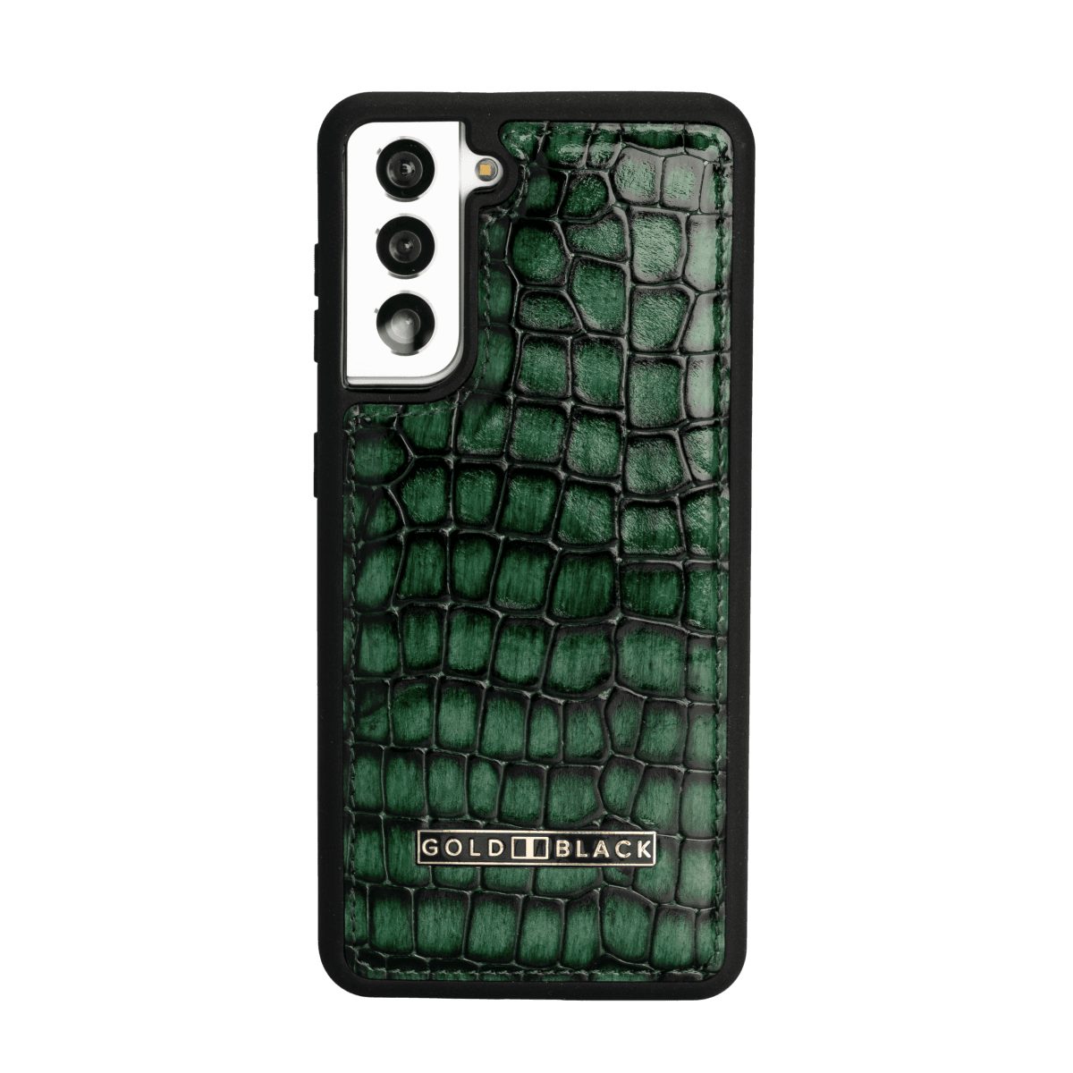 GOLDBLACK Handyhülle Samsung S21 Lederhülkle MILANO-Design Grün