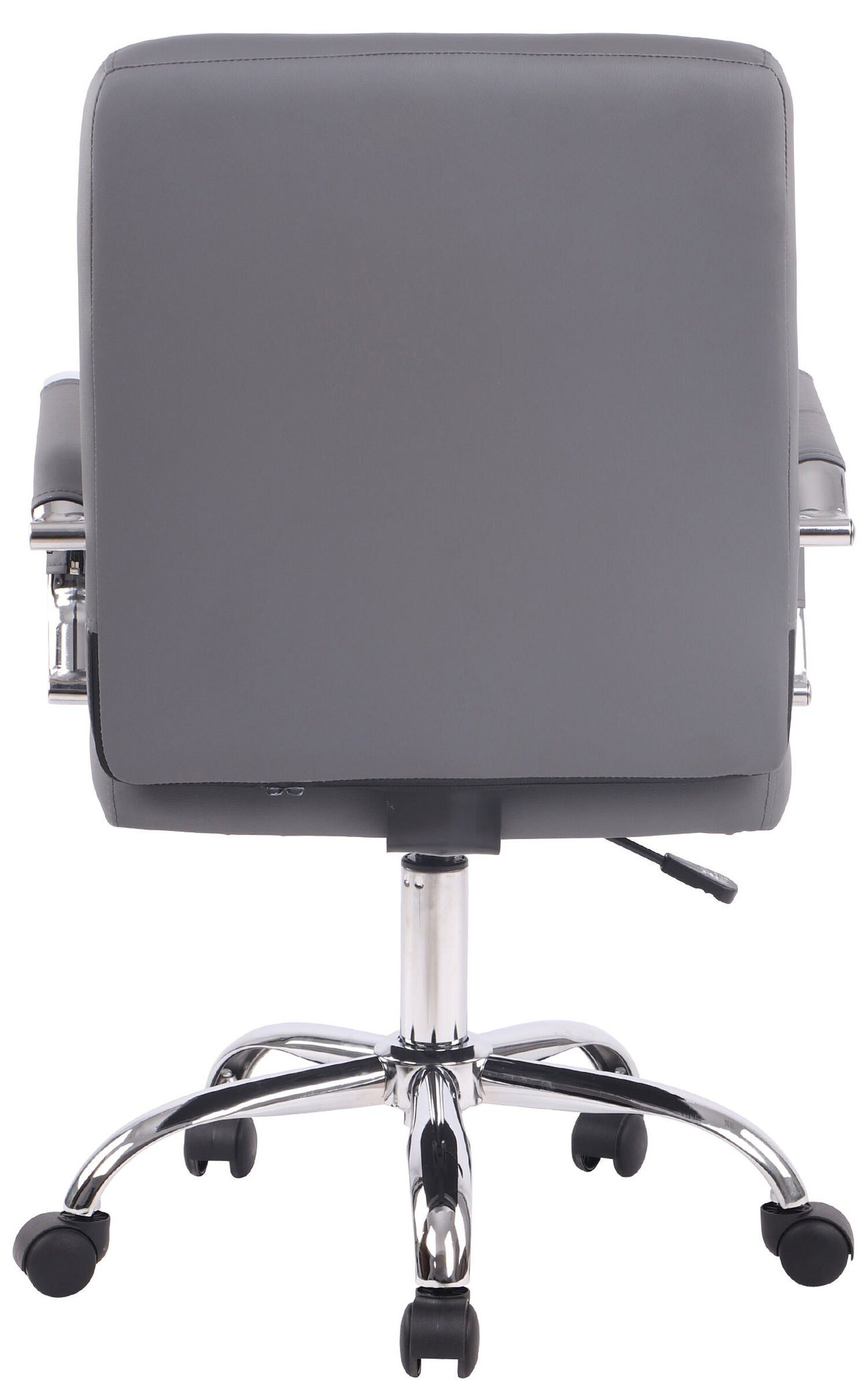 TPFLiving 360° Chefsessel, höhenverstellbar bequemer Sitzfläche: (Schreibtischstuhl, und XXL), Kunstleder grau drehbar Bürostuhl mit Rückenlehne chrom Gestell: - Drehstuhl, - Deal Metall Bürostuhl V1