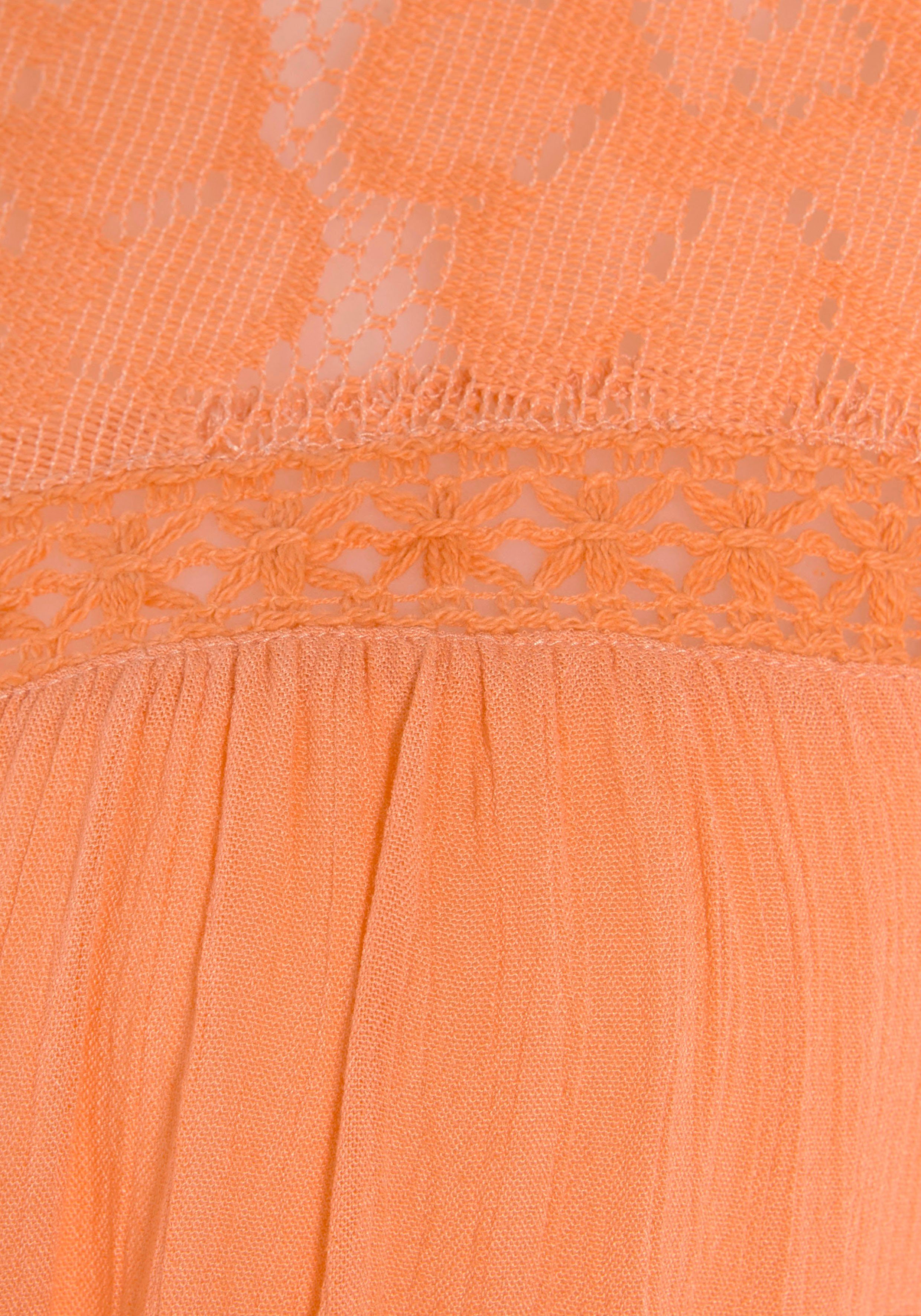 Buffalo Crepebluse mit Spitzeneinsatz, Blusentop, Boho-Style