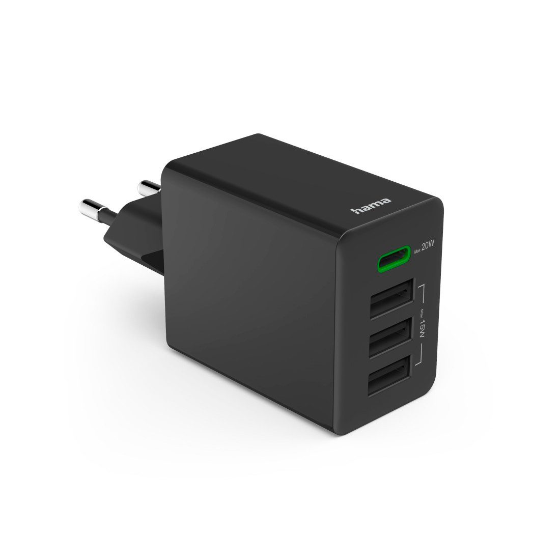 Hama USB-Ladegerät (Schnellladegerät, Netzteil, 1x USB-C, 3x USB-A, 35 W) Schnelllade-Gerät (1-tlg)