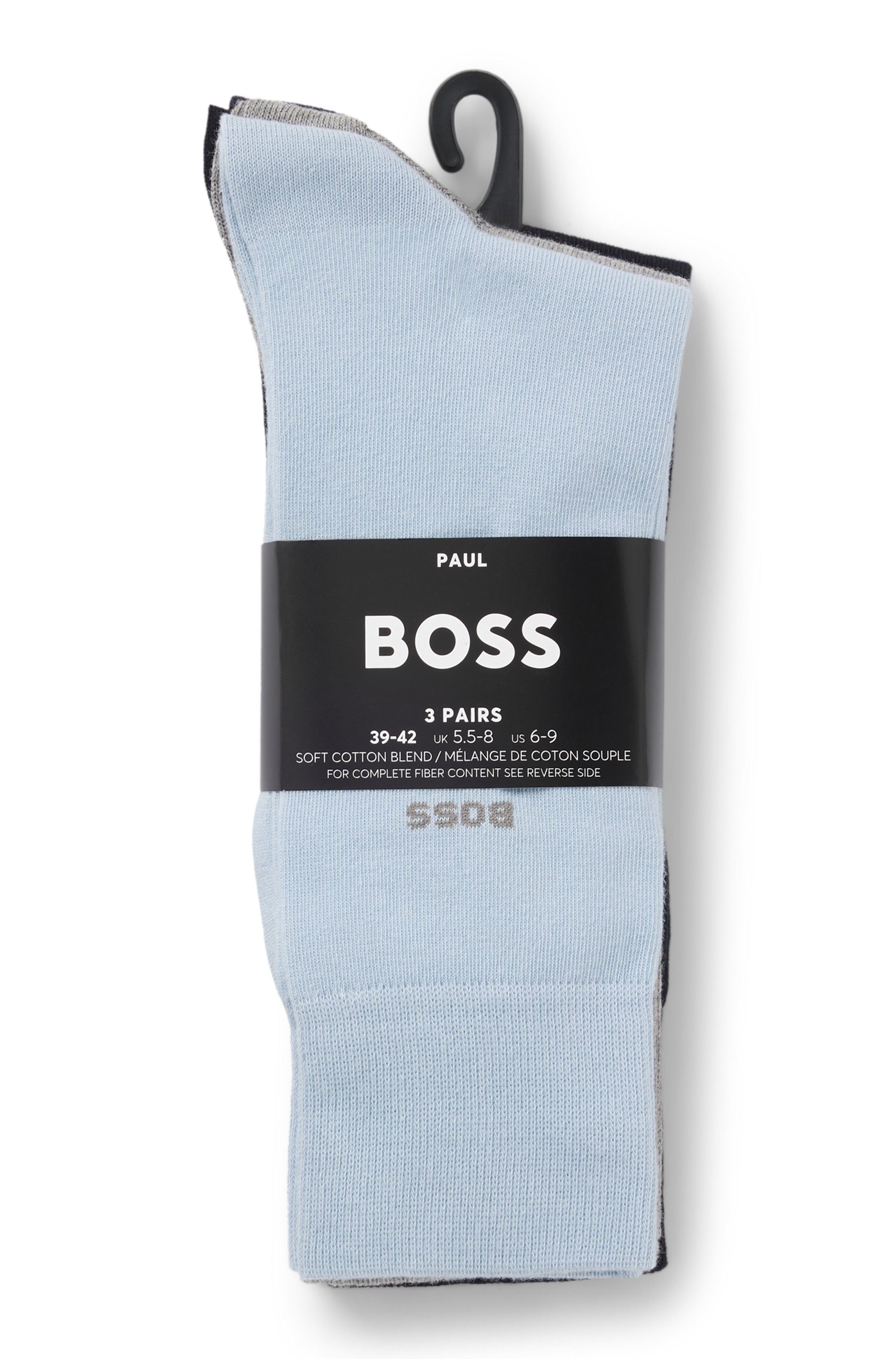 BOSS Businesssocken 3P RS Uni CC (3-Paar) mittelhoch, verstärkte Zehen- und Fersenpartie