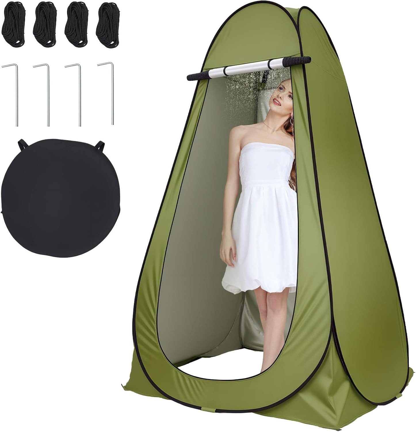 Youyijia Wurfzelt Pop-Up Toilettenzelt – Schwarzes Duschzelt mit UV-Schutz