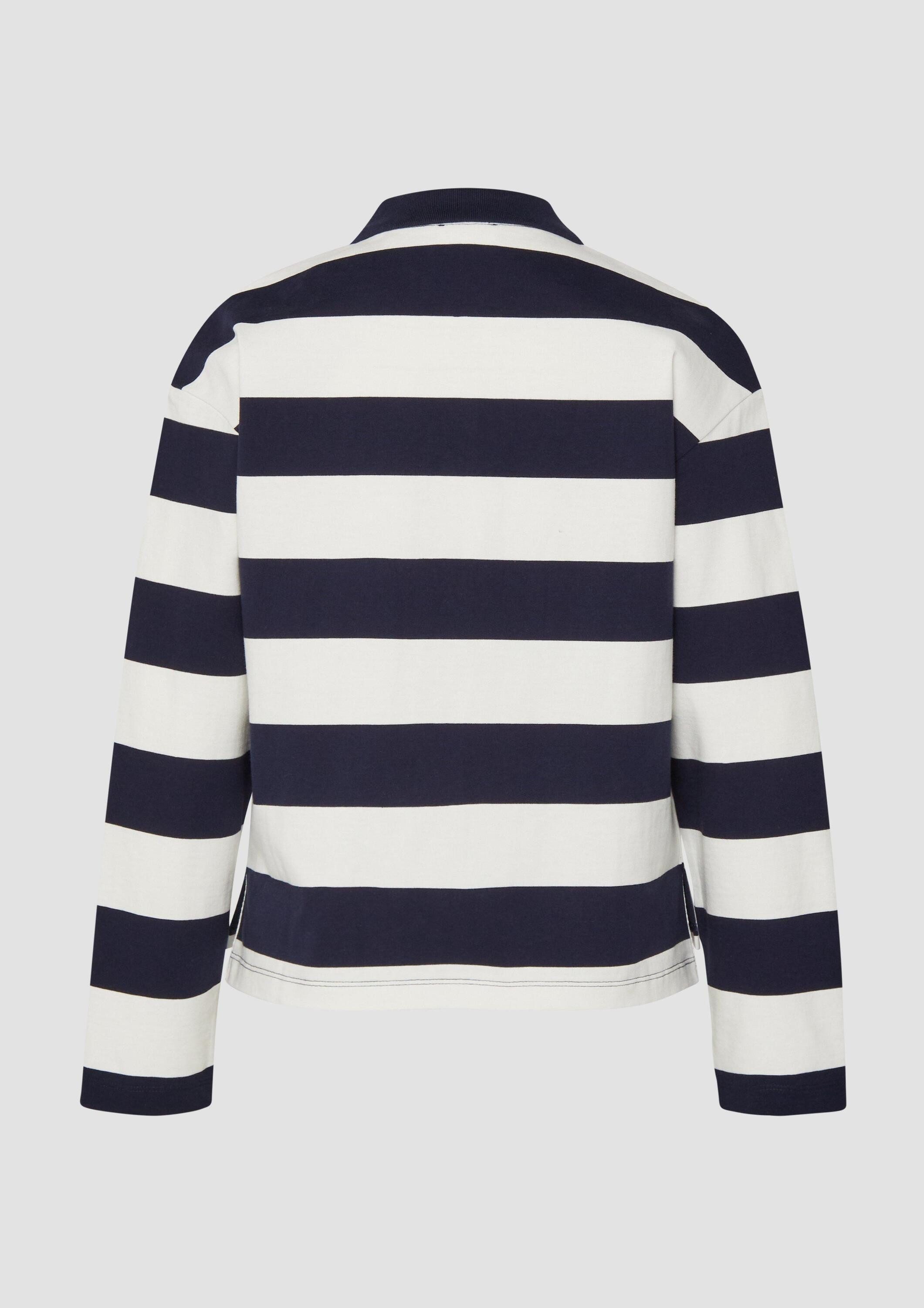 s.Oliver Sweatshirt Sweatshirt Gestreiftes Sweatshirt mit Polokragen günstig online kaufen