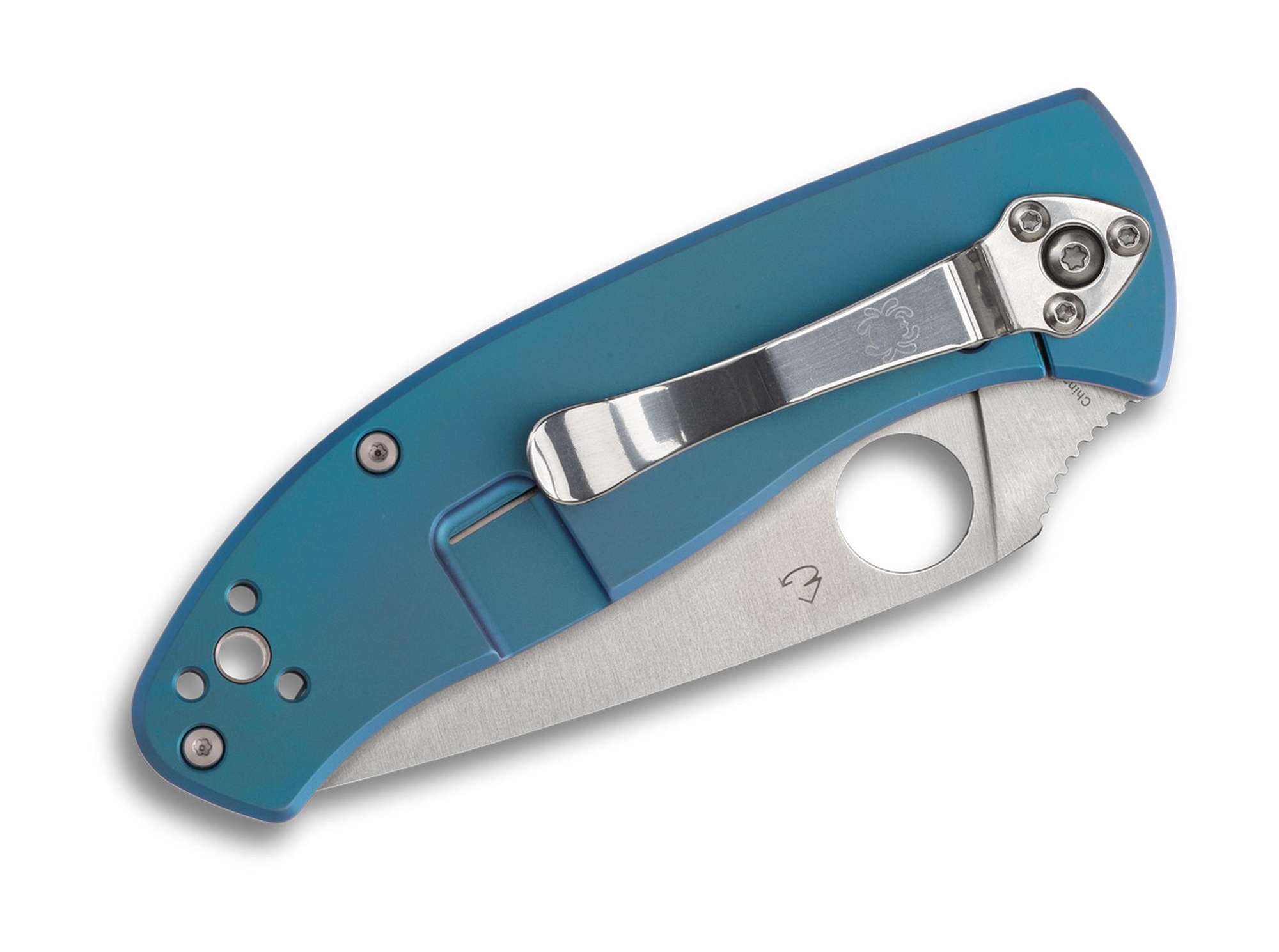 Spyderco Taschenmesser Taschenmesser Tenacious R.I.L. Blue Titanium PlainEdge