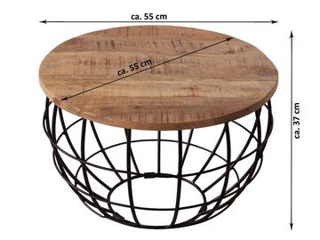 Casamia Couchtisch Couchtisch ø 55 cm Wohnzimmer-Tisch rund Beistelltisch nachhaltig Lond