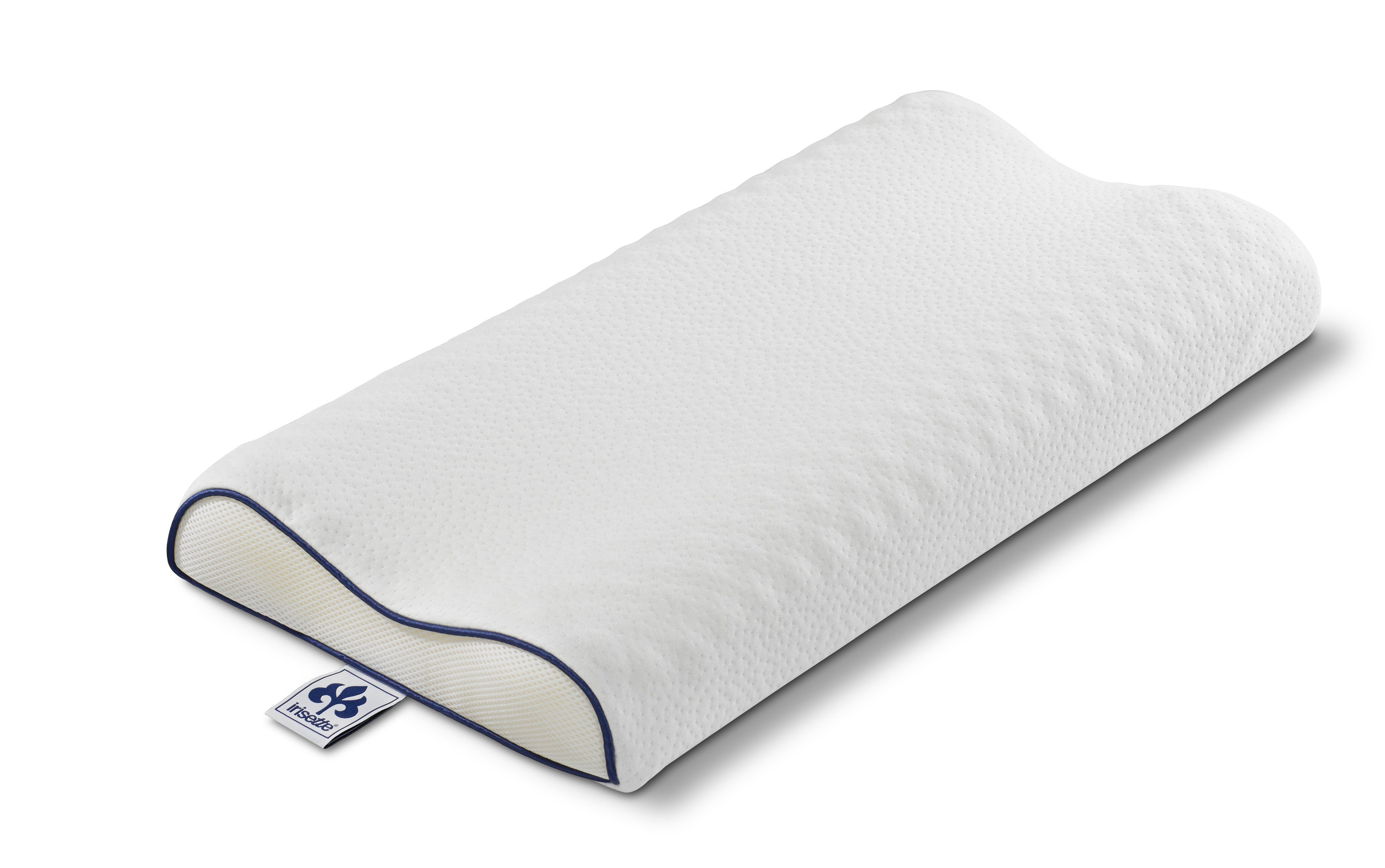 Irisette Nackenstützkissen Piet, erhältlich in 3 verschiedenen Höhen, Füllung: Memory Foam, Seitenschläfer, Rückenschläfer, Bauchschläfer, ergonomisch geformt & druckentlastend