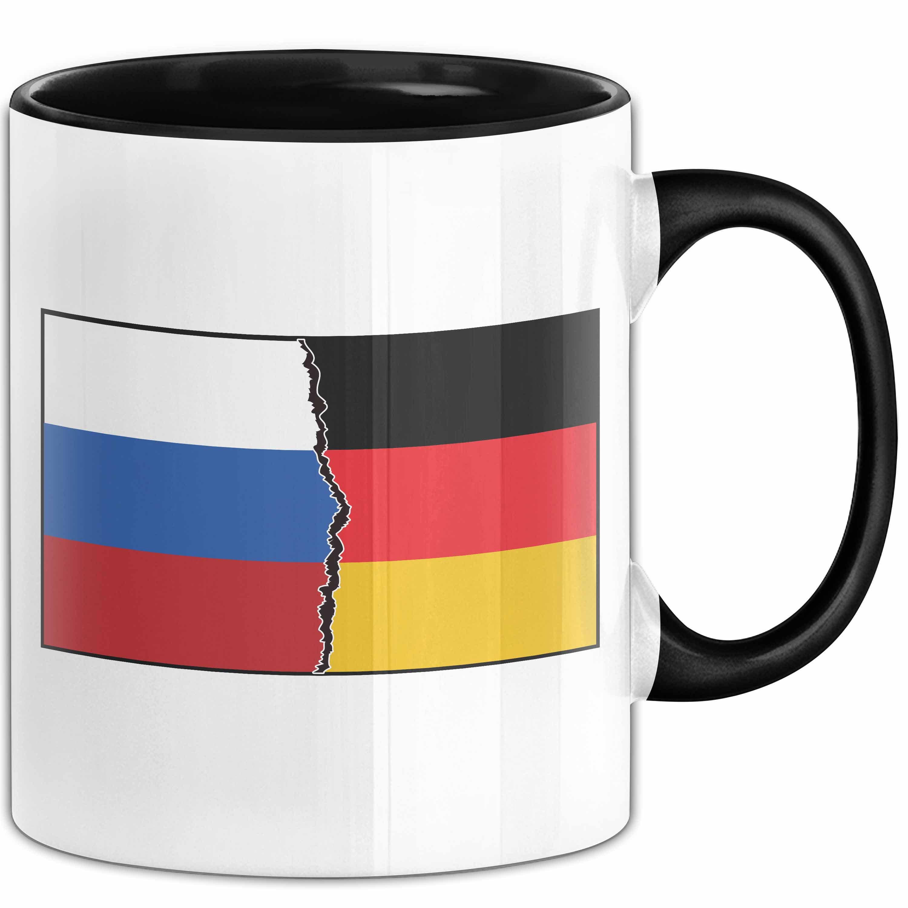 Trendation Tasse Russe Tasse Geschenk Russland Deutschland Flagge Geschenkidee, Keramik