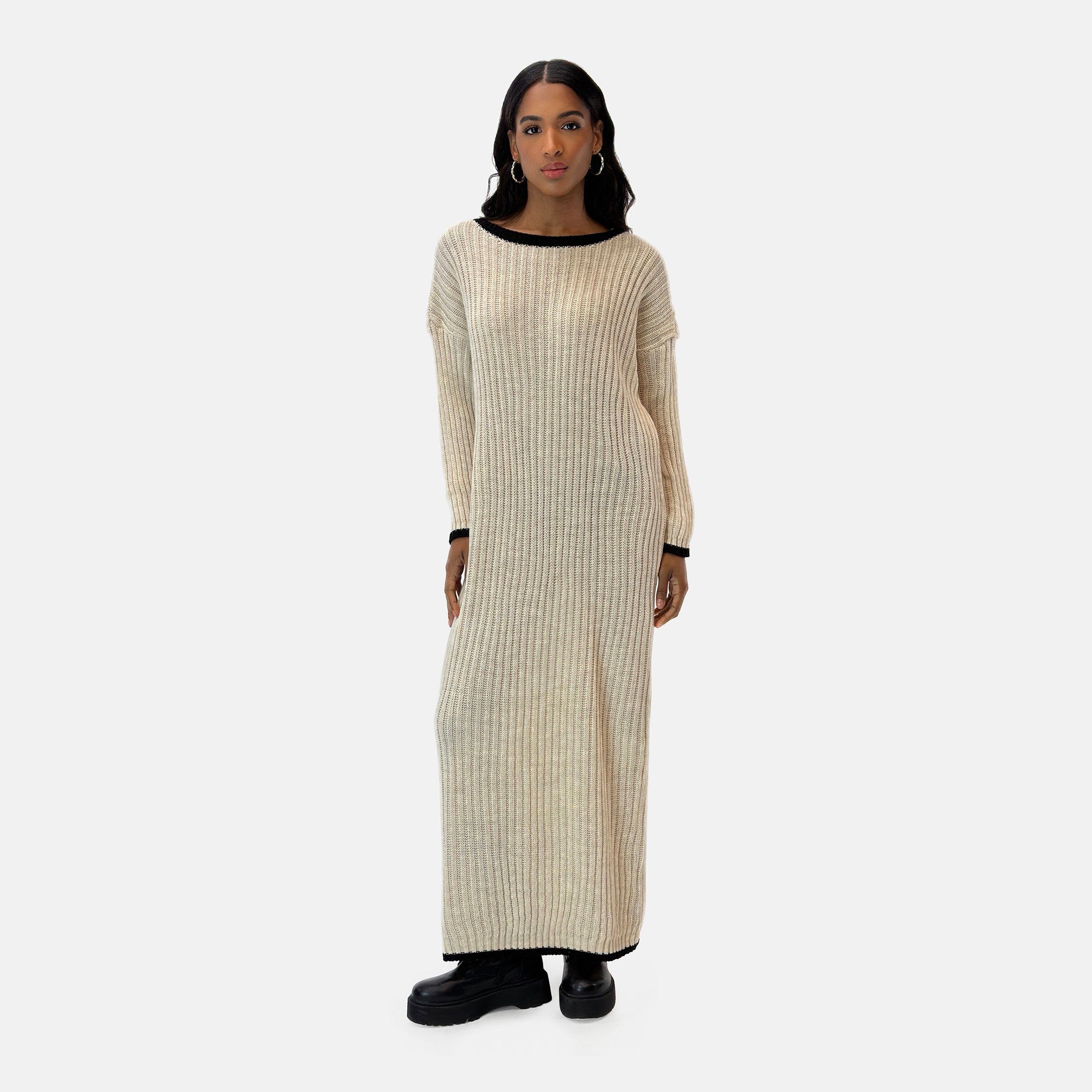 Elara Strickkleid Elara Damen Langes Strickkleid günstig online kaufen
