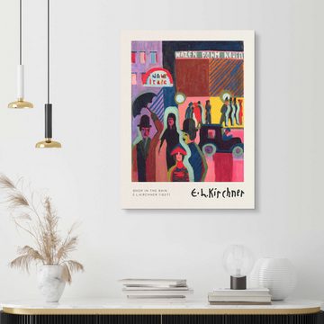 Posterlounge Alu-Dibond-Druck Ernst Ludwig Kirchner, Einkaufen im Regen, Wohnzimmer Modern Malerei