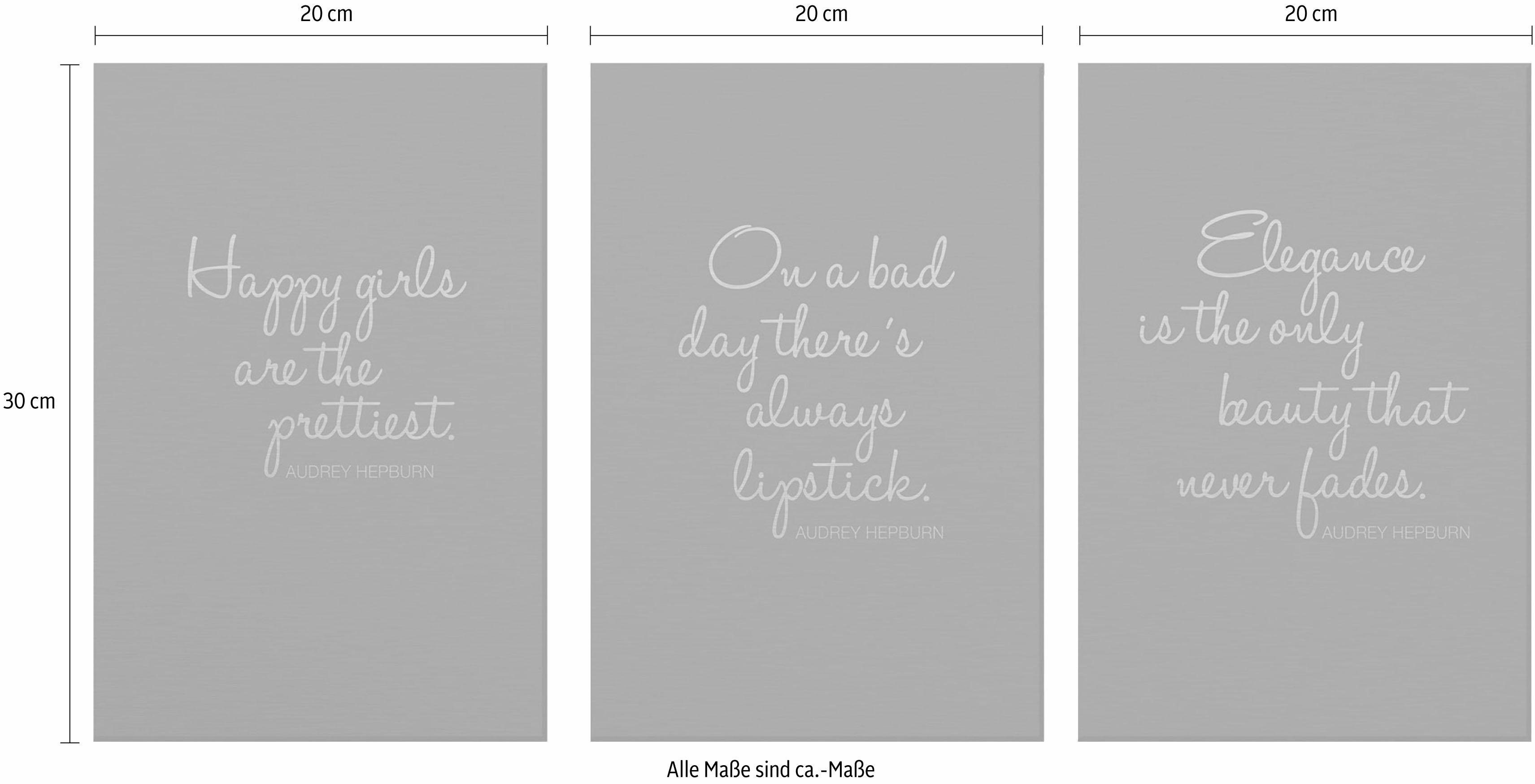 Alu-Dibond-Druck »Zitate von Audrey Hepburn«, 3x 20/30cm online kaufen