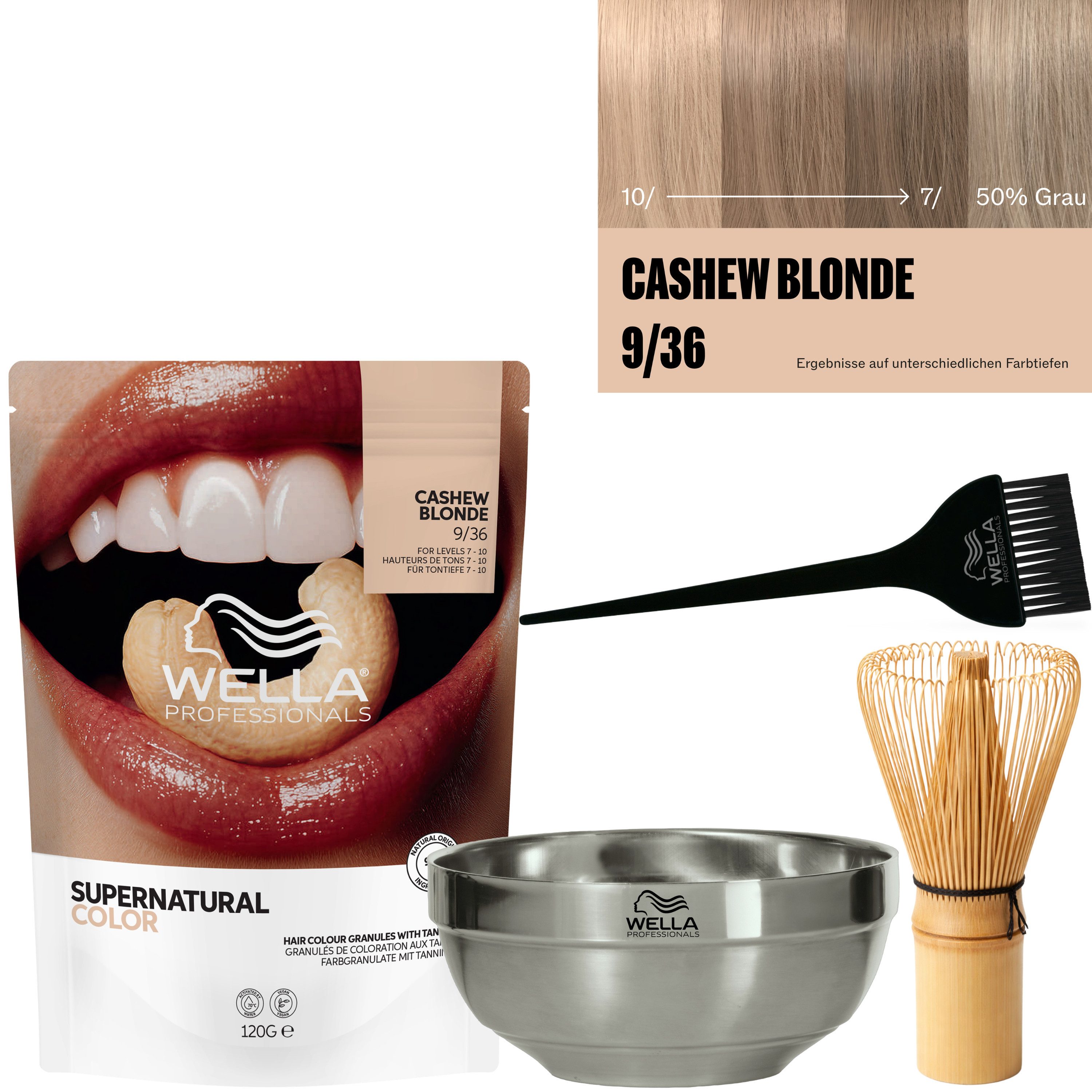 Wella Professionals Haarfarbe Supernatural Color Komplett-Set, 4-tlg., Haarfarbe aus bis zu 100% natürlichen Inhalttstoffen