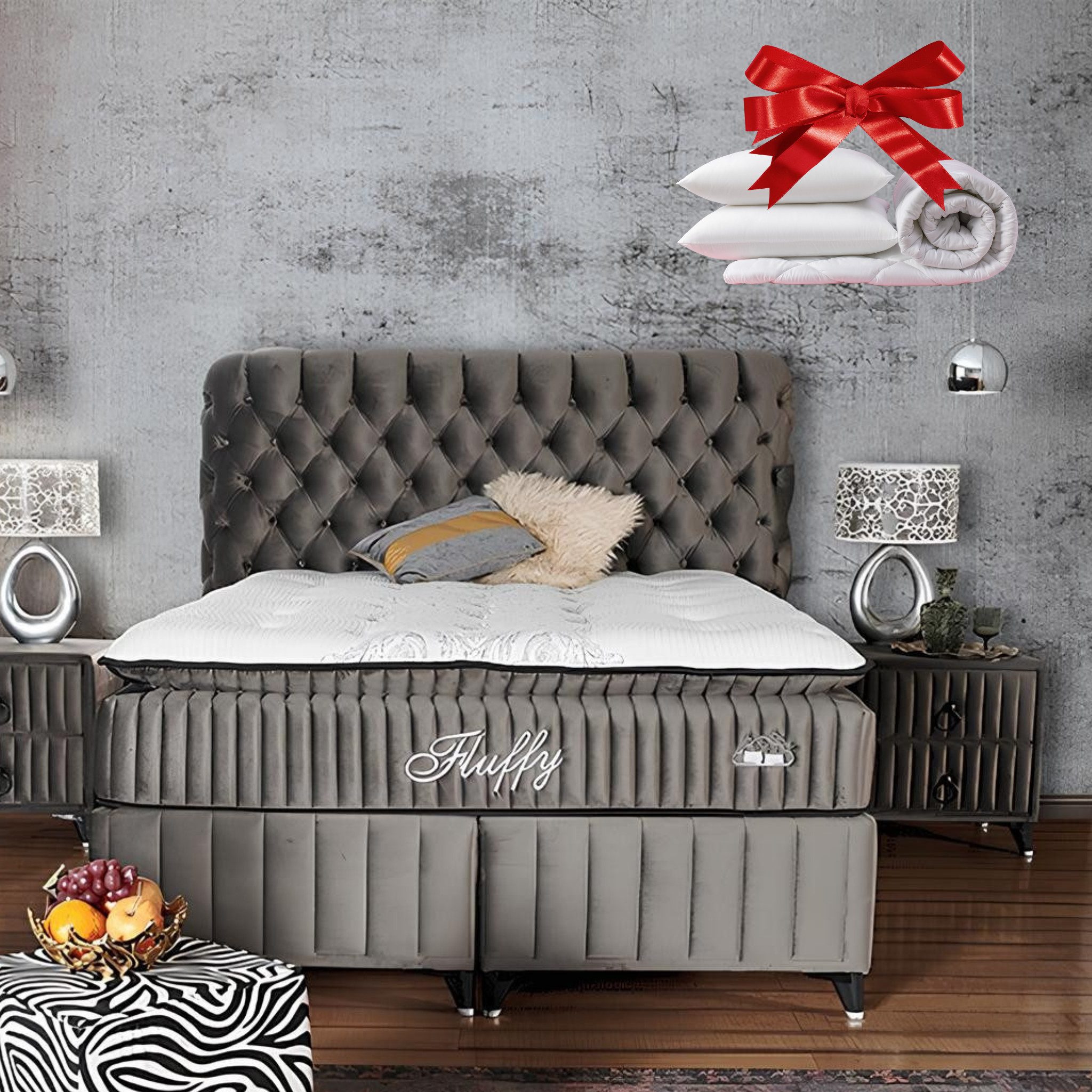 gowoll Boxspringbett Fluffy Bett Set mit Matratze mit Topper 140x200 160x20 günstig online kaufen