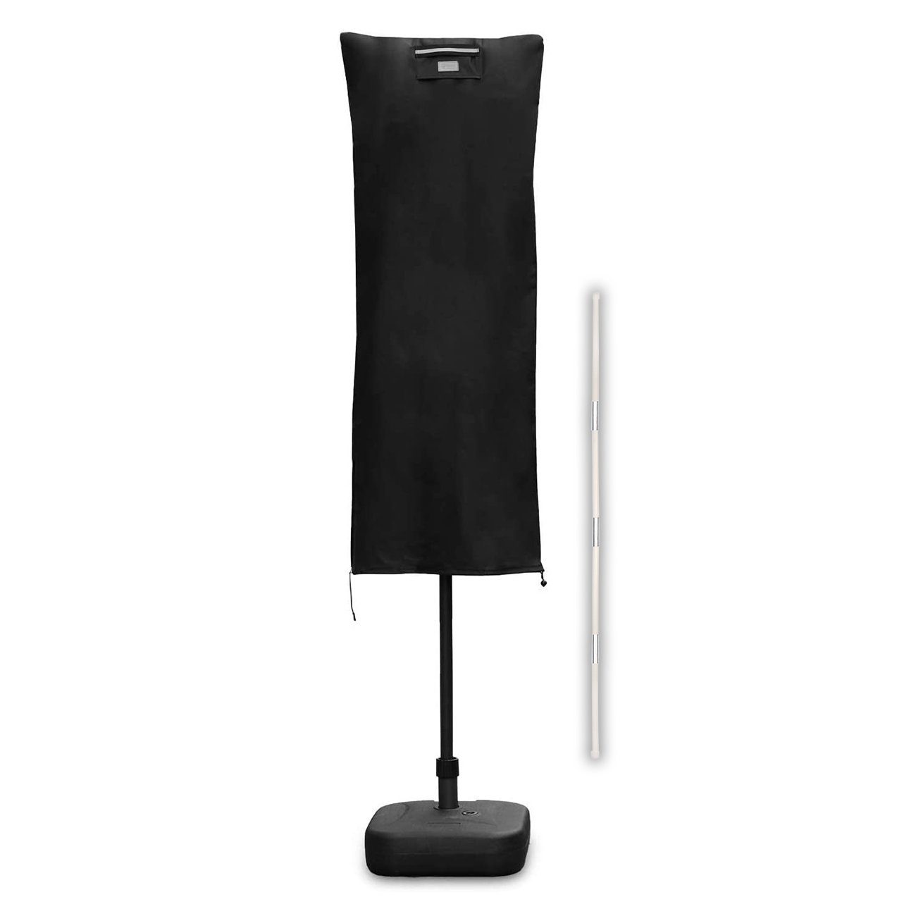 Sekey Sonnenschirm-Schutzhülle für Schwarz Handkurbel mit aus Oxford, Terrassenschirm Schutzhülle Doppelsonnenschirm Winterfest, und mit Wasserdicht Stab Oval, Reißverschluss, 600D