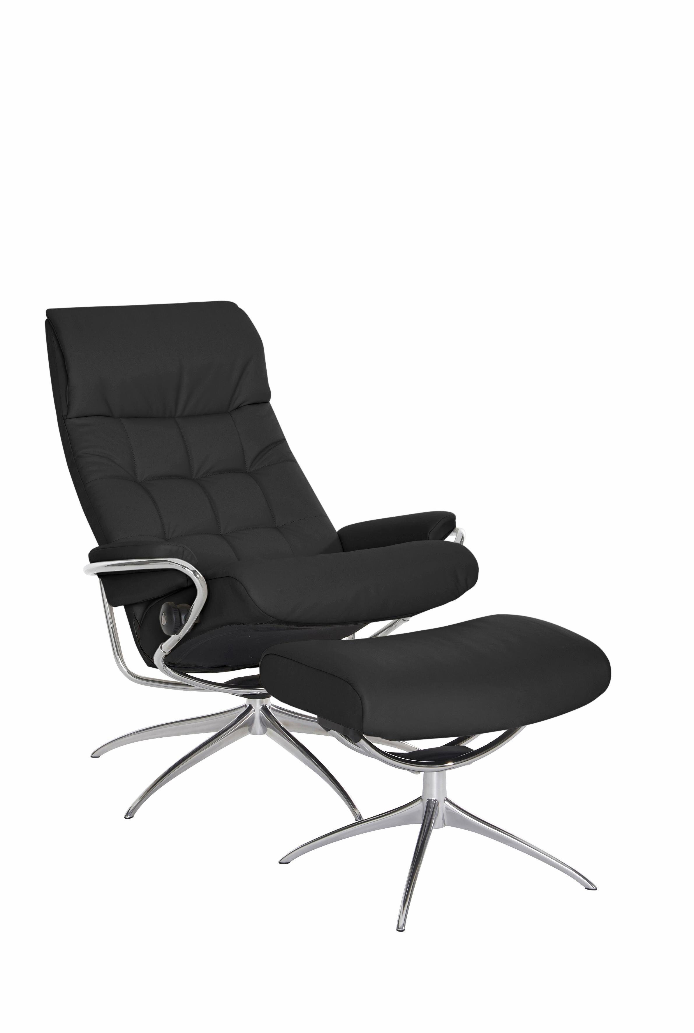 Stressless® Relaxsessel London (Set, Relaxsessel mit Hocker), mit Hocker, High Back, mit Star Base, Gestell Chrom