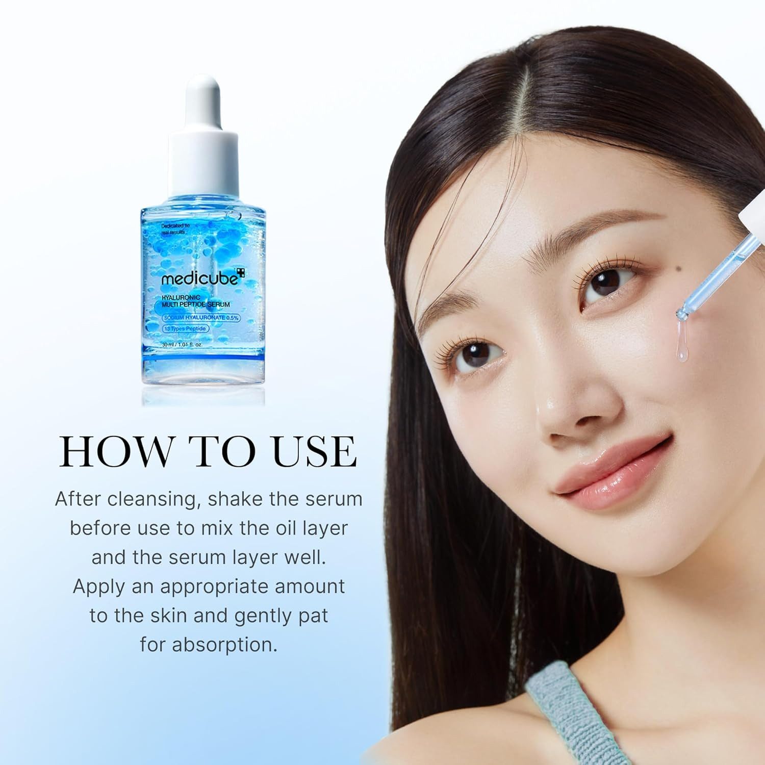 Medicube Gesichtsserum Hyaluronic Multi Peptide Serum 30 ml – intensive Hydration mit hochreiner Hyaluronsäure, PDRN und 13 Peptiden – K-Beauty Anti-Age Pflege, – Bild 5 von 5