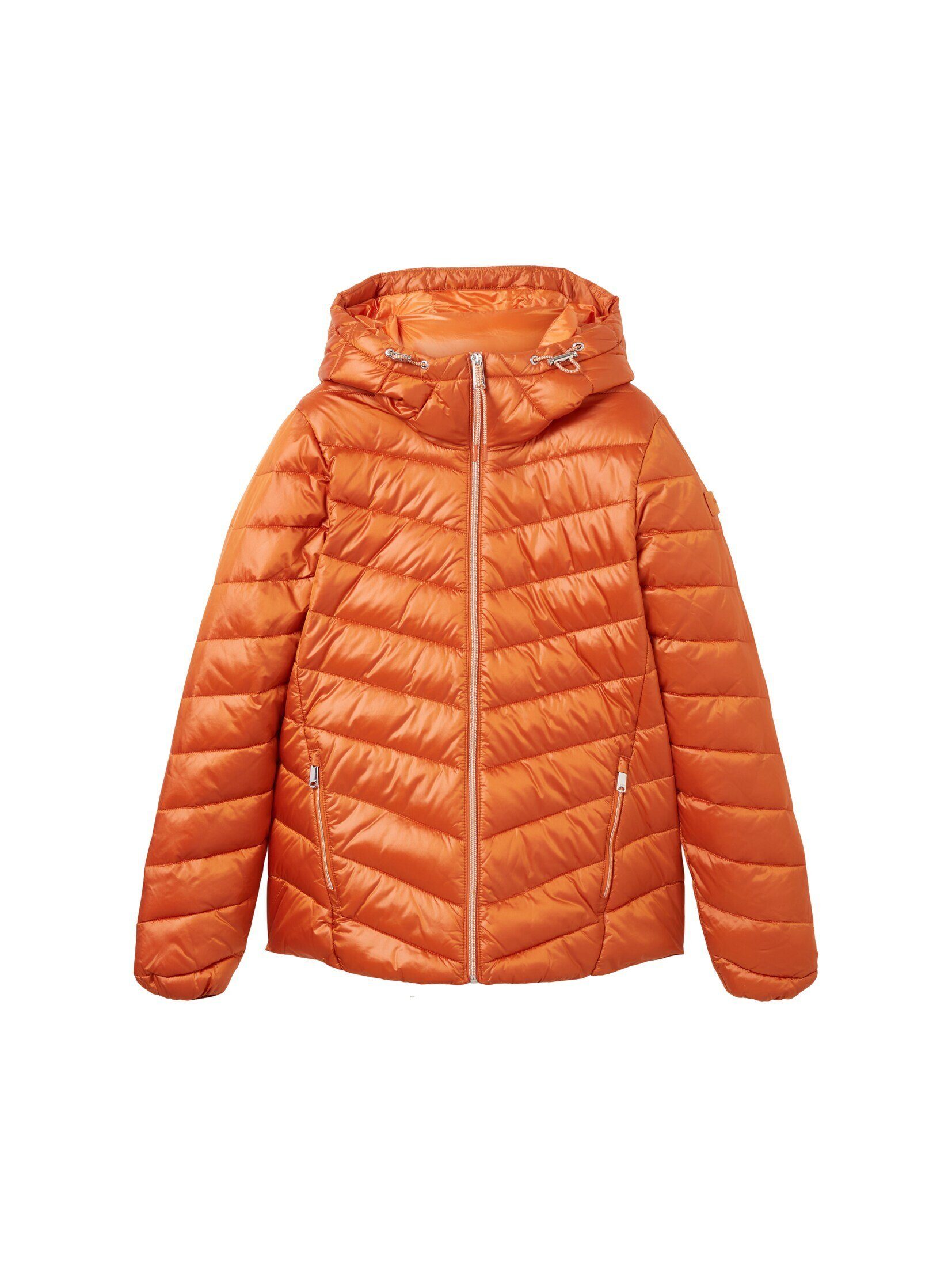 Steppjacke mit Kapuze orange gold Lightweight flame Jacke TOM TAILOR