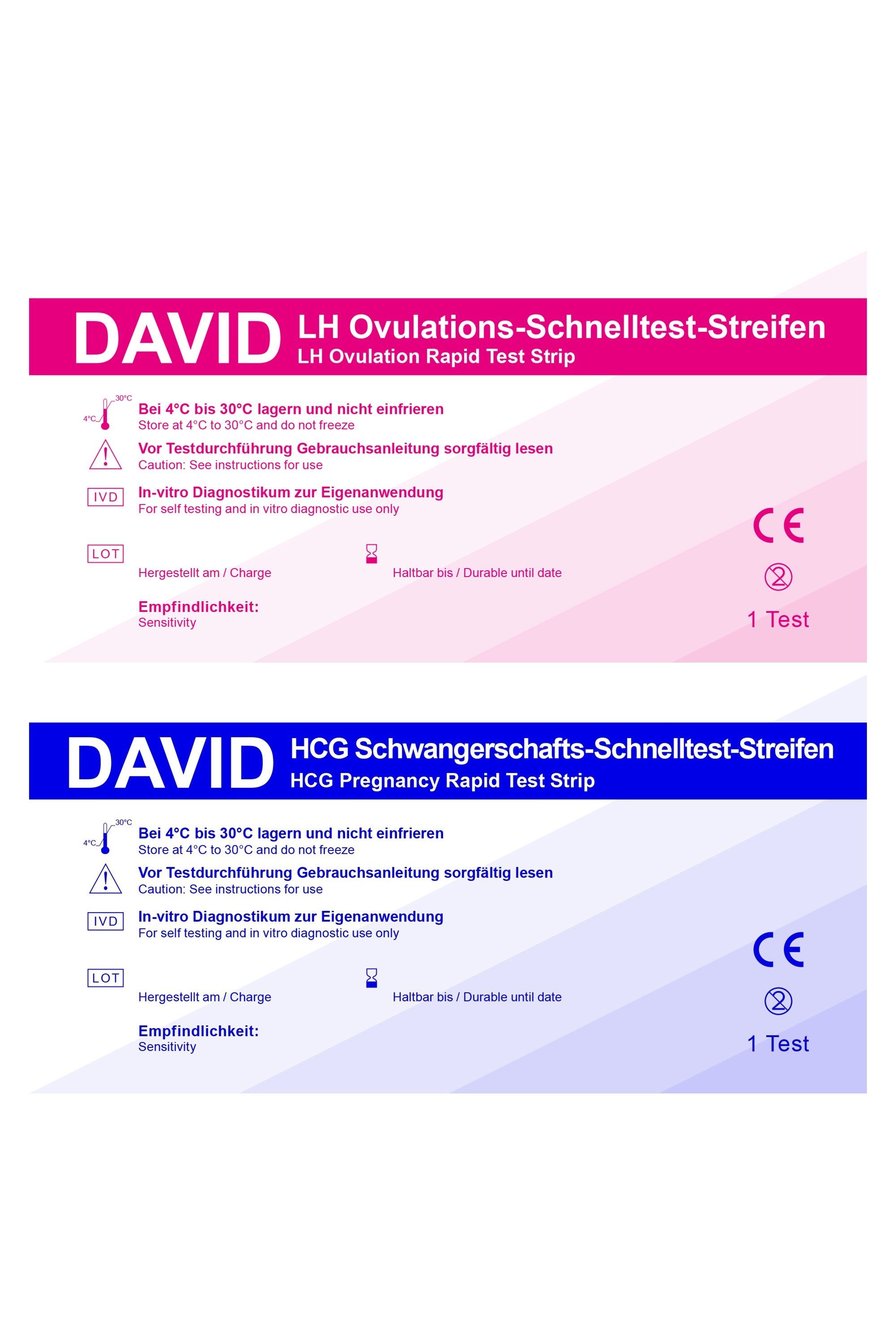Ovulationstest 100x David Ovulationstest 10miu/ml +10 SW Streifen