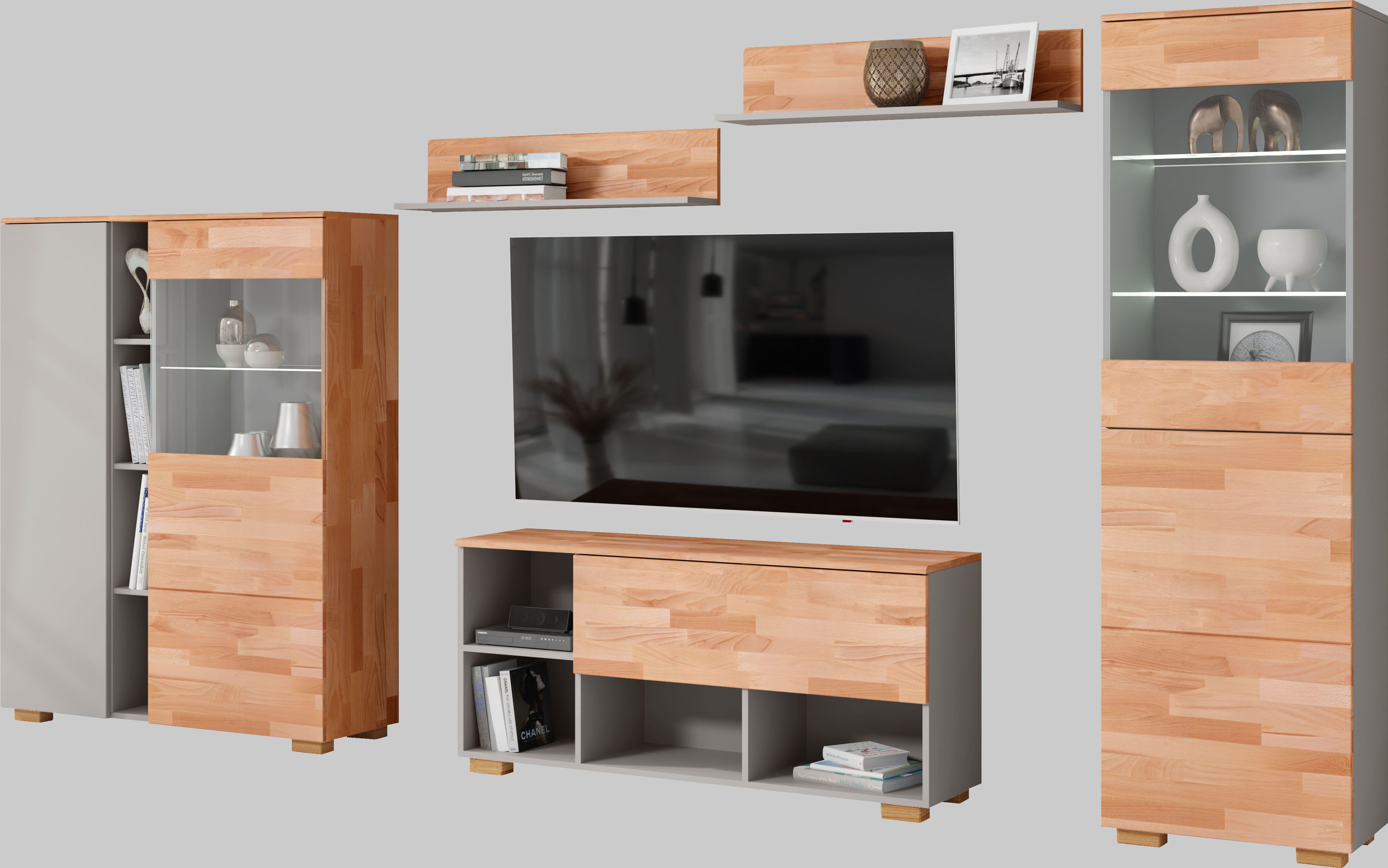 OTTO home Wohnwand, (5-St), schöne moderne Optik