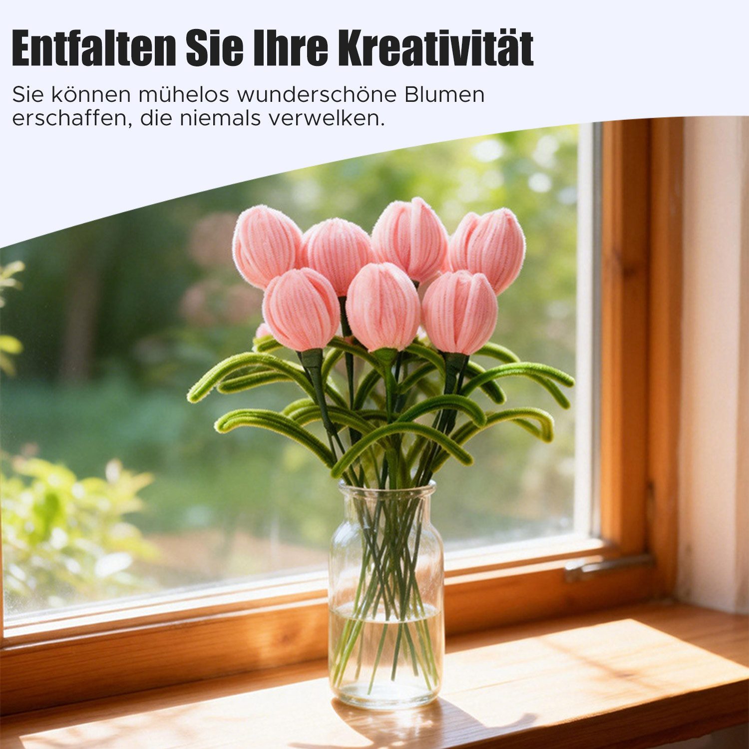 Refttenw Kreativset 400 Stück Pfeifenputzer,Floristenbedar,für DIY-Bastelprojekte