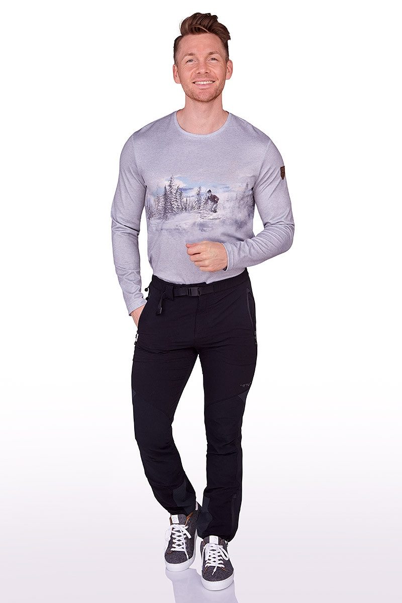 Almgwand Outdoorjacke Funktionsshirt Herren - SINNLEHENALM - graumeliert