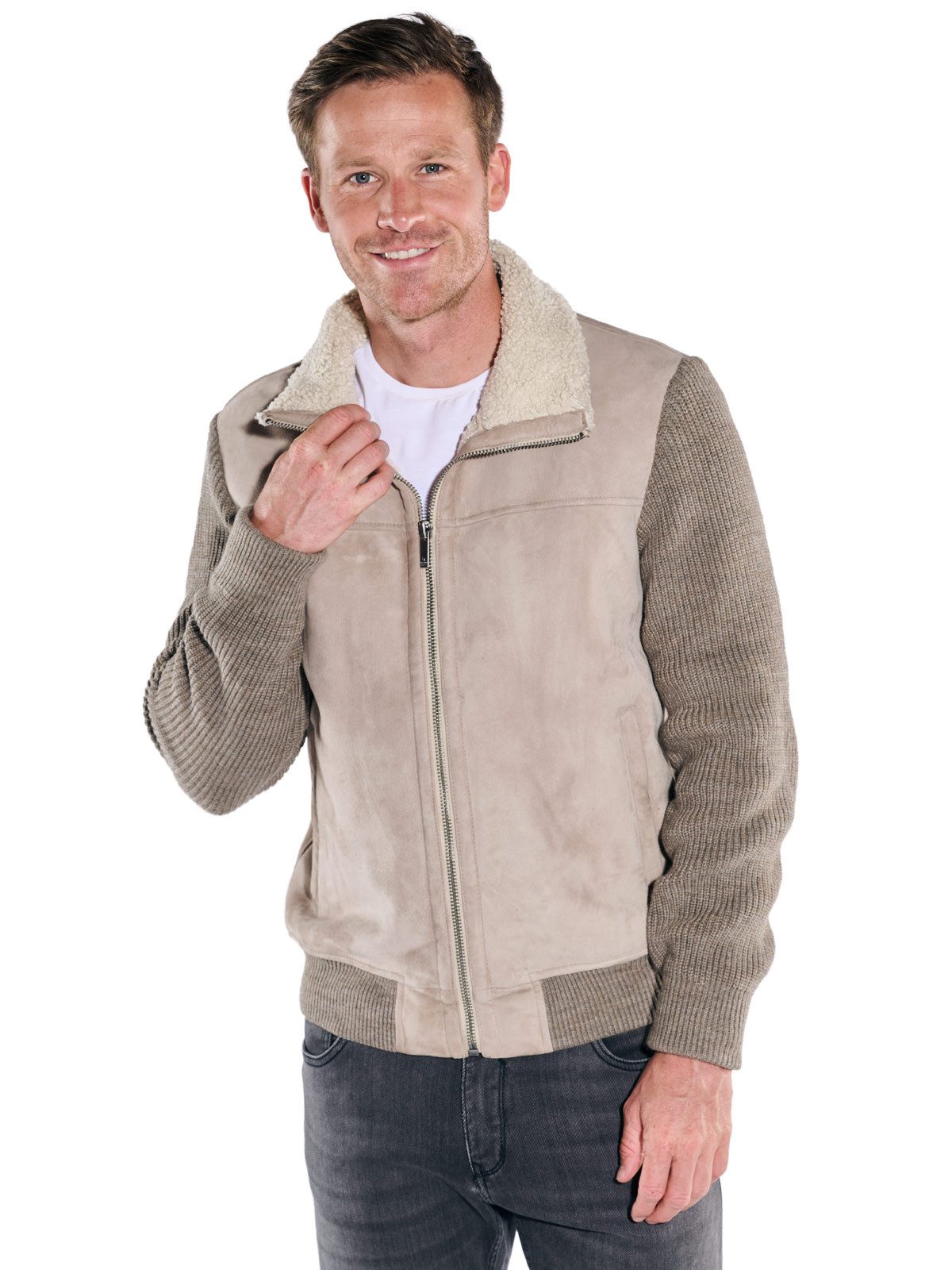 ENGBERS GERMANY Lederjacke Herren Lederjacke in Premiumqualität, Creme günstig online kaufen