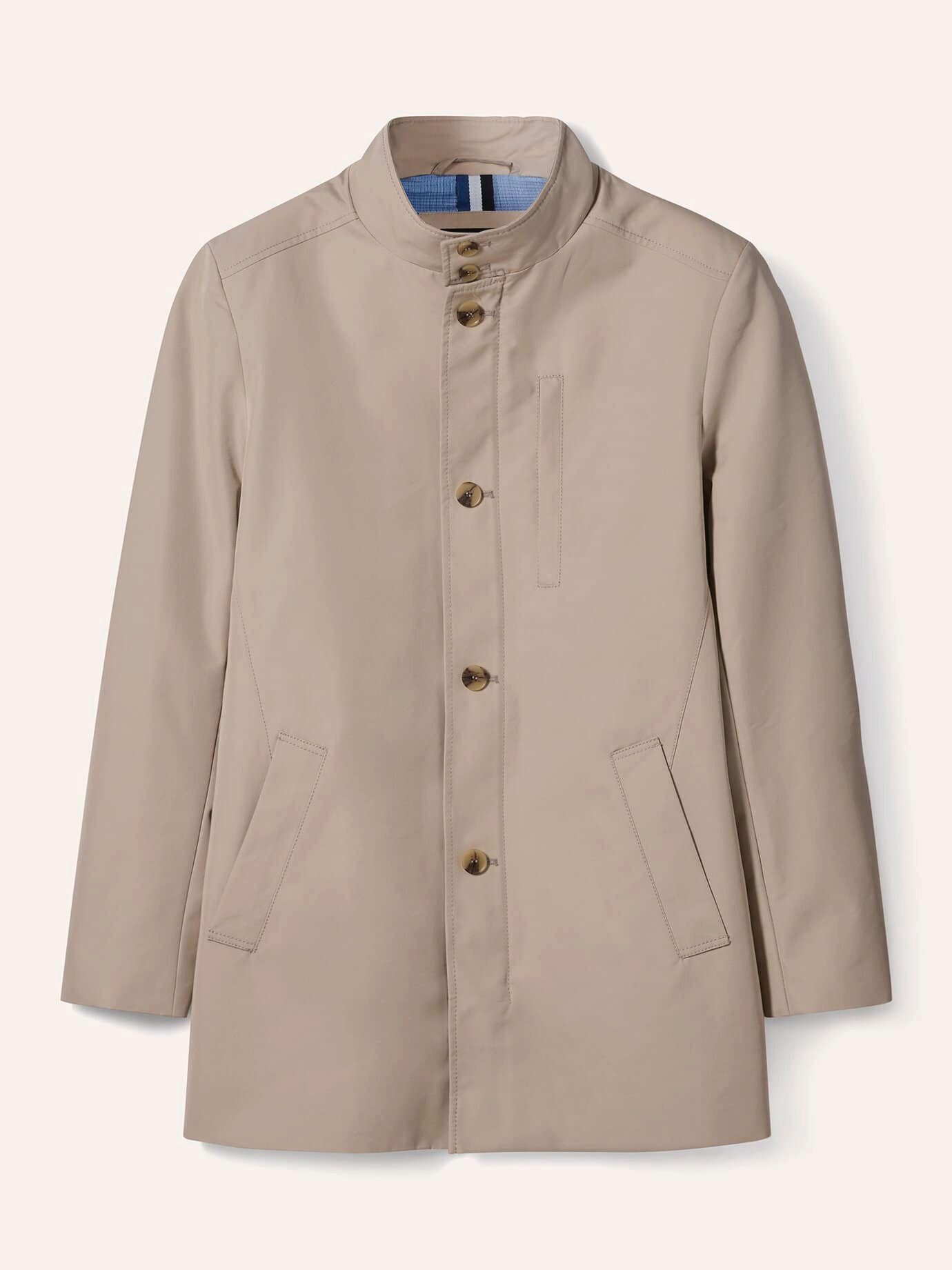 Walbusch Trenchcoat Herren Übergangsmantel Stehkragen, Stehkragen