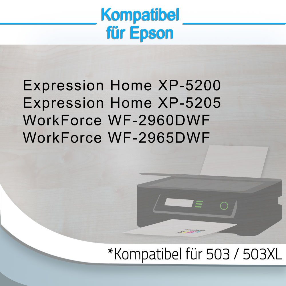 für Set für WF-2960 Druckerparadies Epson Tintenpatronen XP-5200 XP-5205 503XL Multipack (4-tlg., WF-2965) Tintenpatrone Epson 4er