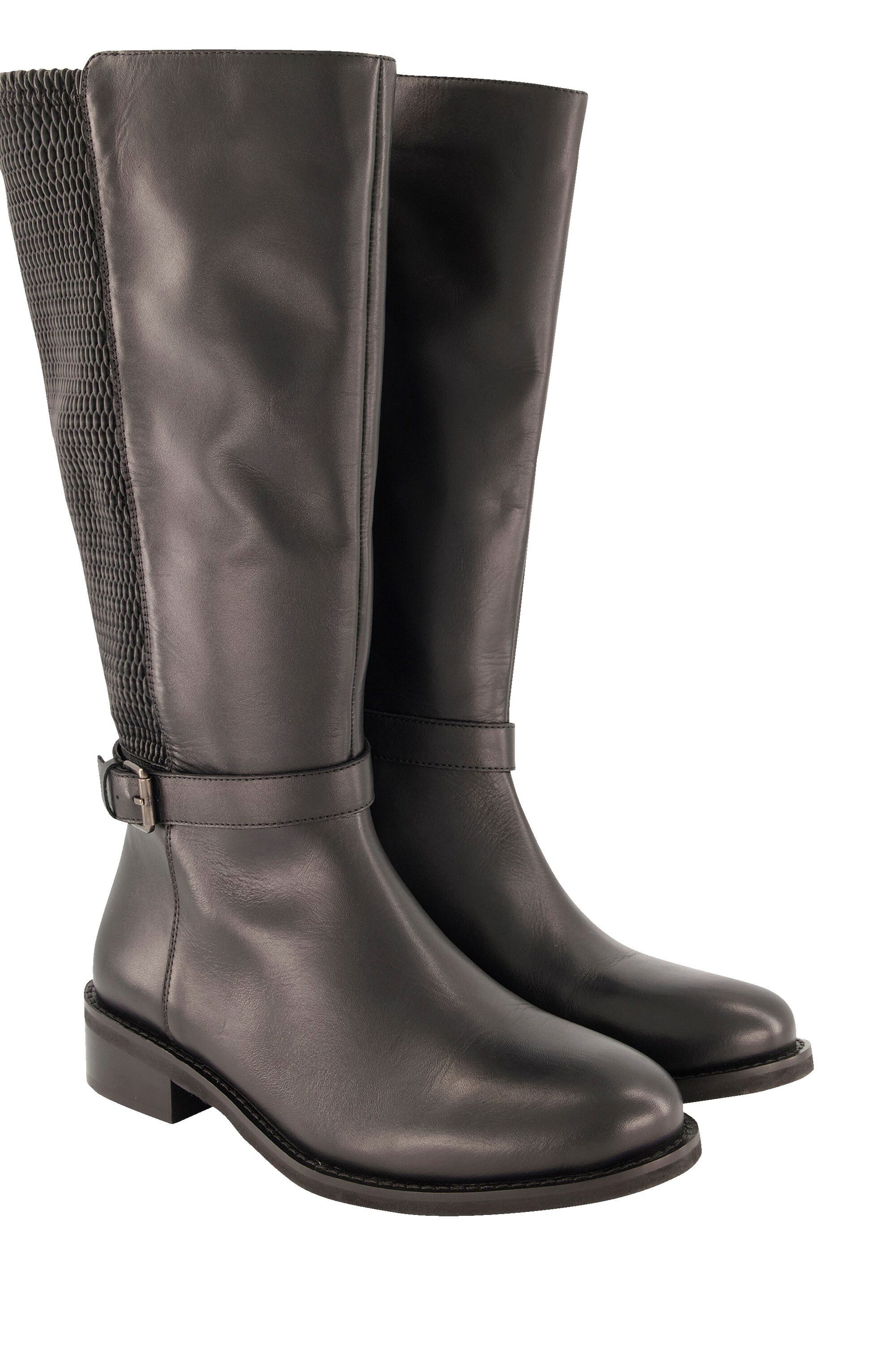 Ulla Popken Lederstiefel XXL-Schaft Elastikeinsatz Weite günstig online kaufen