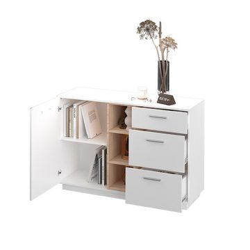 Vicco Kommode Highboard Anrichte BEATRICE Weiß 3 Schubladen