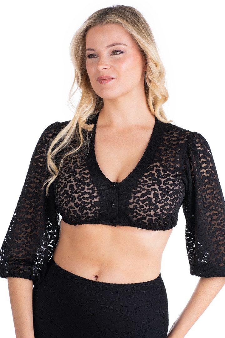 PURPLE LINE by Spieth & Wensky Dirndlbluse Dirndlbluse - KIMI - offweiß, schwarz