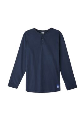 s.Oliver Langarmshirt Longsleeve mit Henley-Ausschnitt Applikation