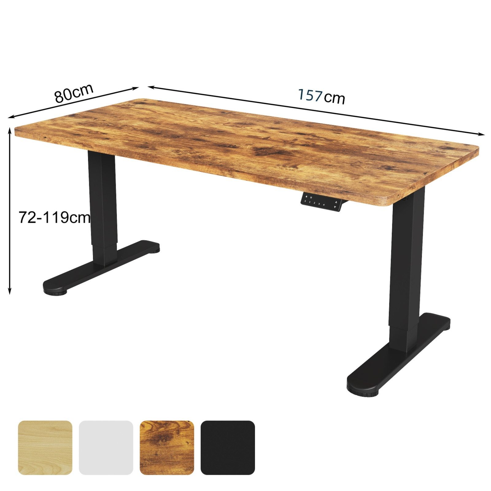 HOMALL Schreibtisch Höhenverstellbarer Elektrisch mit 25mm starker einteiliger Tischplatte (25 mm dicke, nahtlose, monolithische Tischplatten Keine gespleilten Platten Vielseitig und hochwertig Erinnerung bei langerem Stehen)