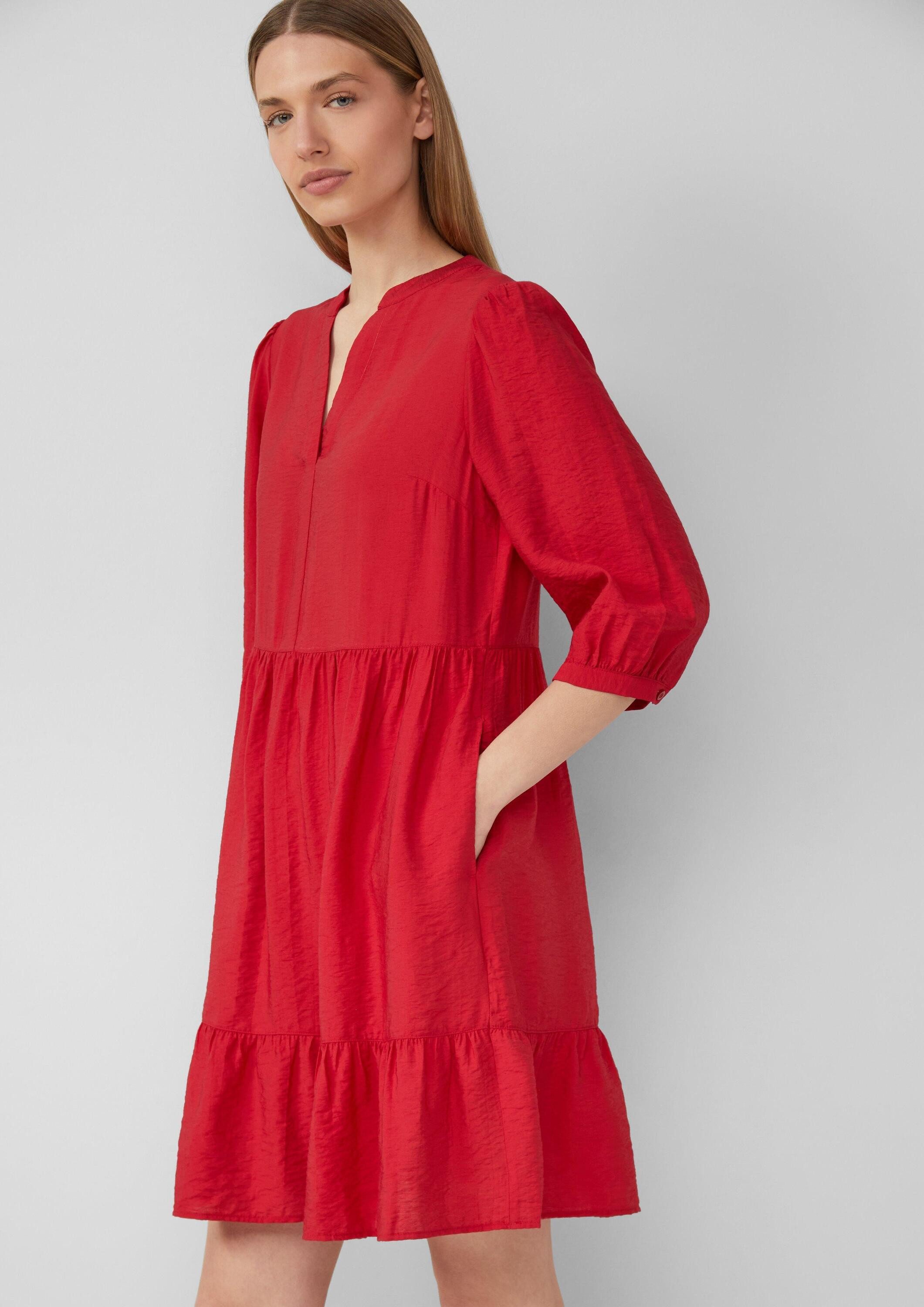 s.Oliver Minikleid Kleid Strukturiertes Kleid aus Viskosemix mit Eingrifftaschen